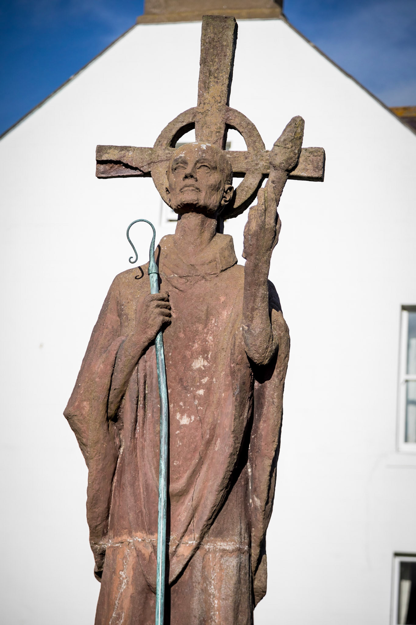 Monumnet at the ruins of Lindisfarne Monastery, Holy Island