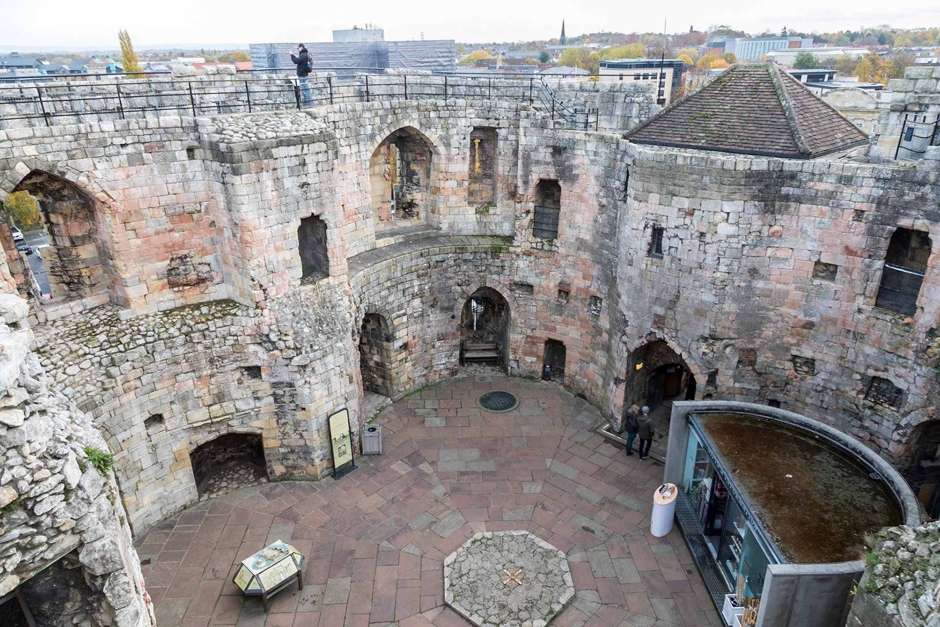 Inside Clifford's Tower - there's little more than the tower wall