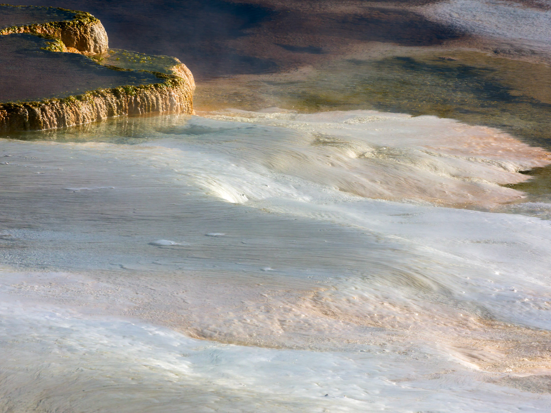 Lower Terraces, Mammoth Hot Springs. Yellowstone National Park, Wyoming.