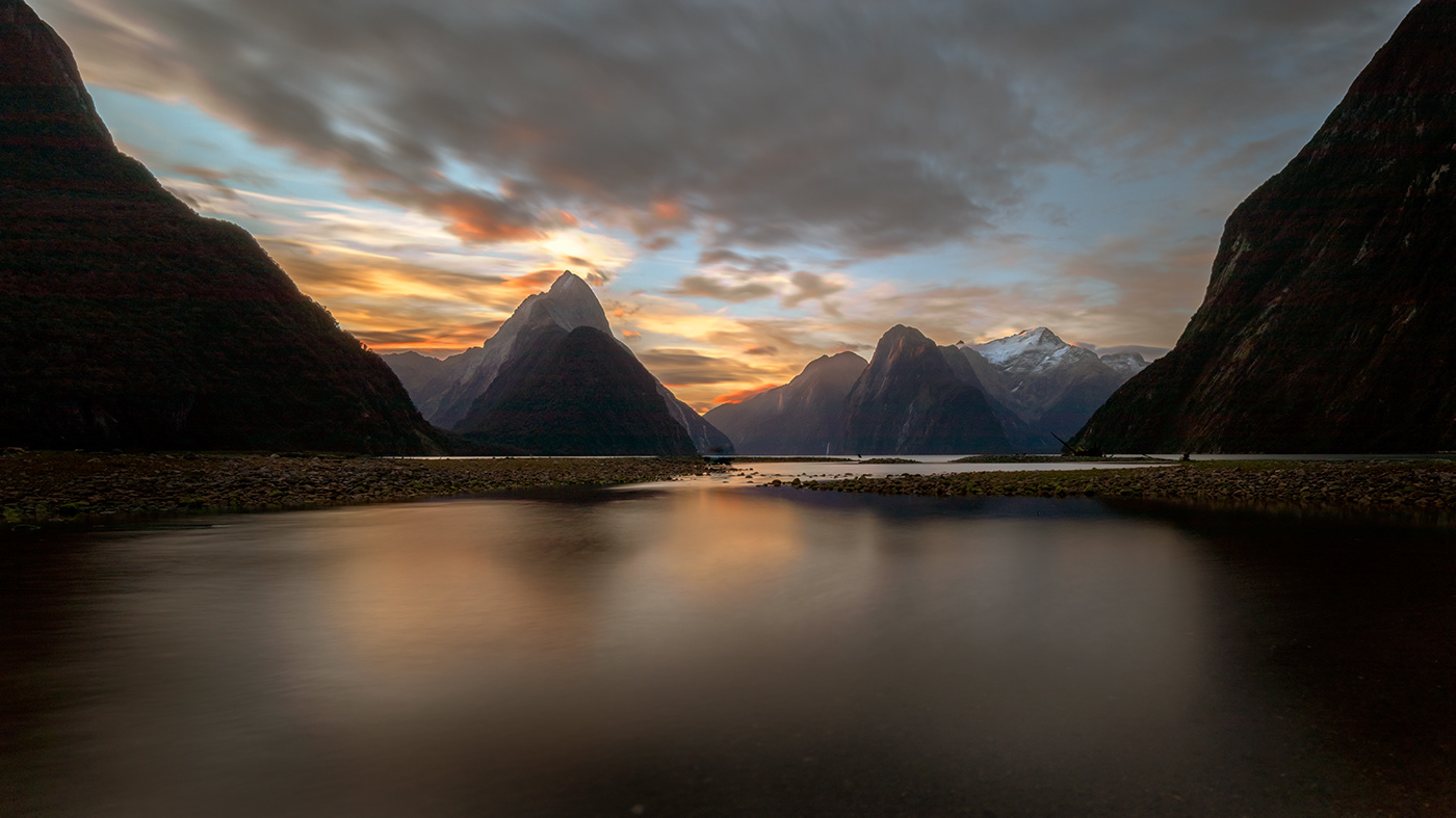 Milford Sound after the sun set