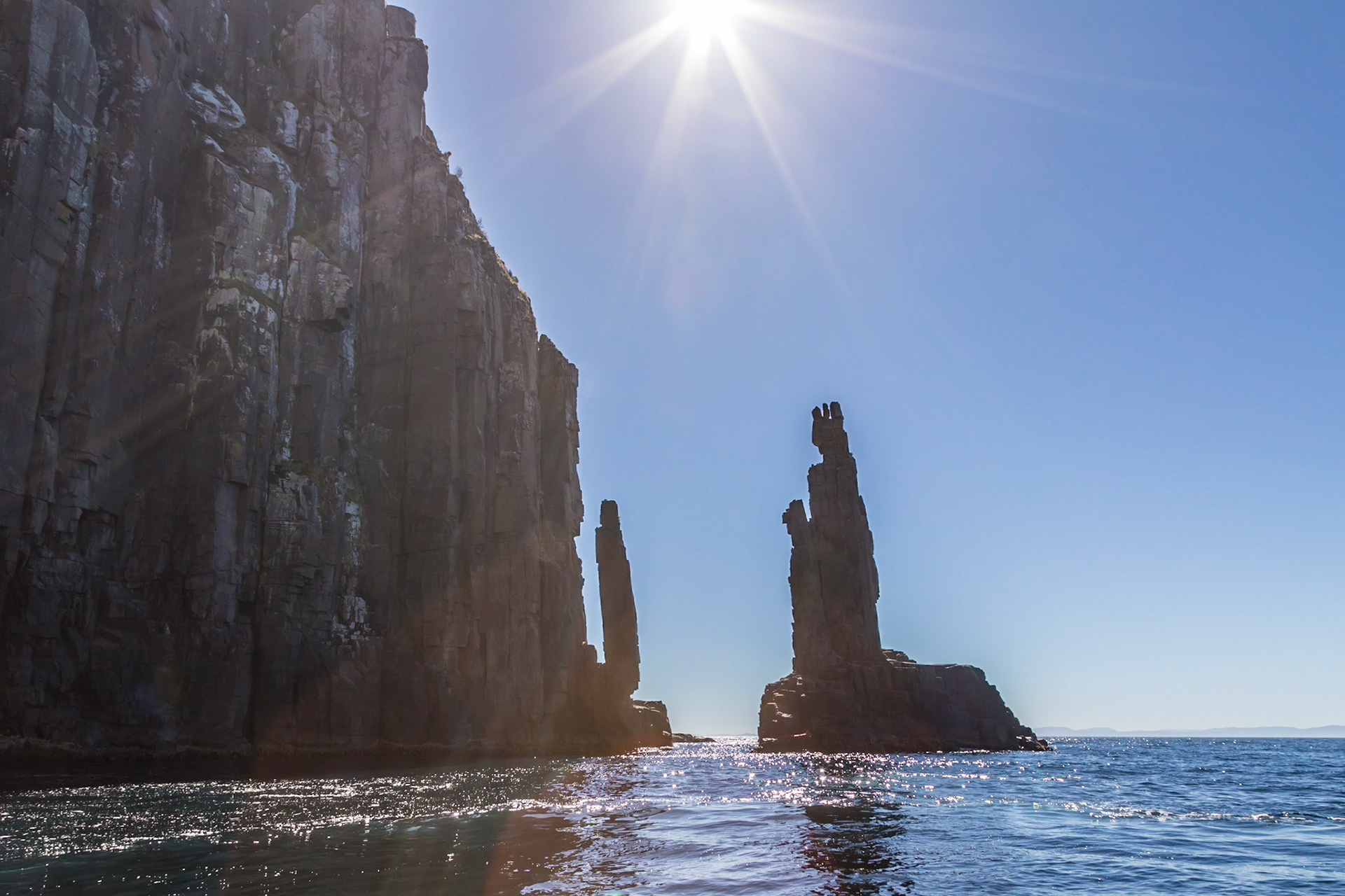 'The Monument'. On the coast of the South Bruny National Park.