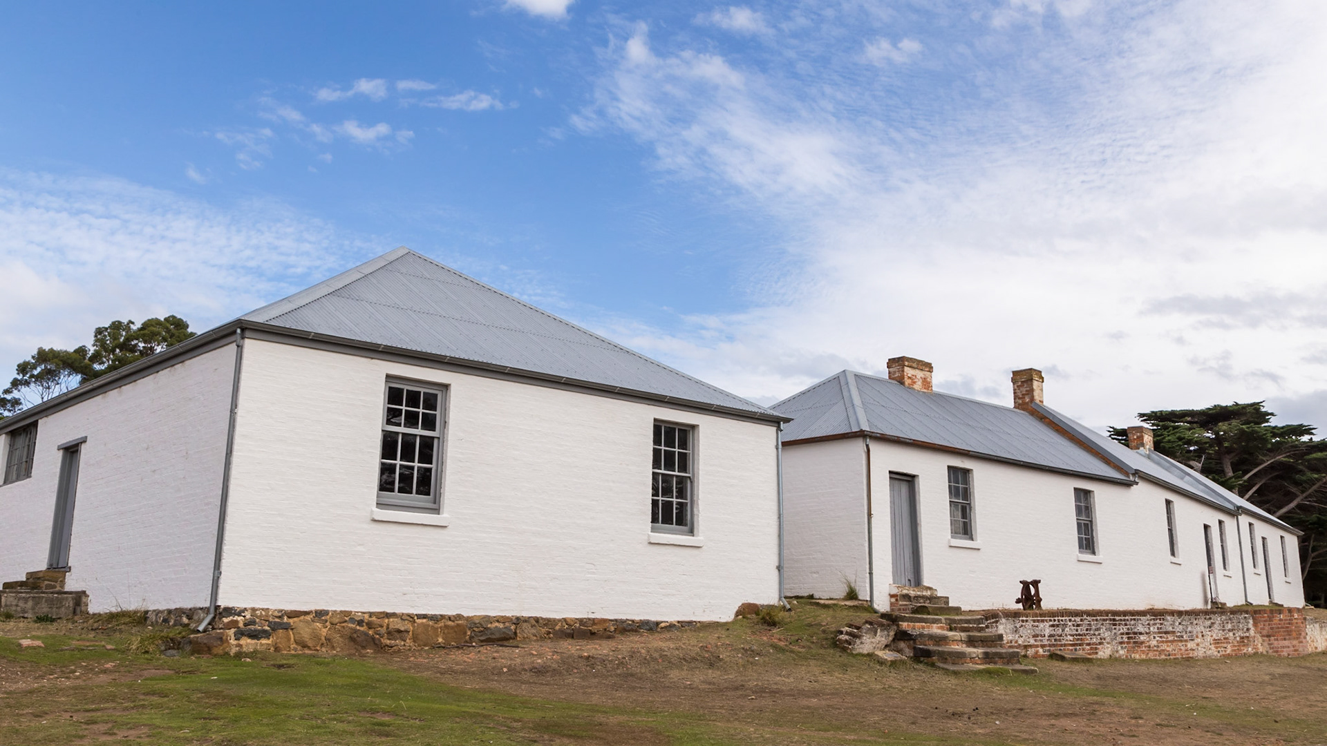 Remnant Buildings from the era of early 19th century British convict station. Darlington, Maria Island