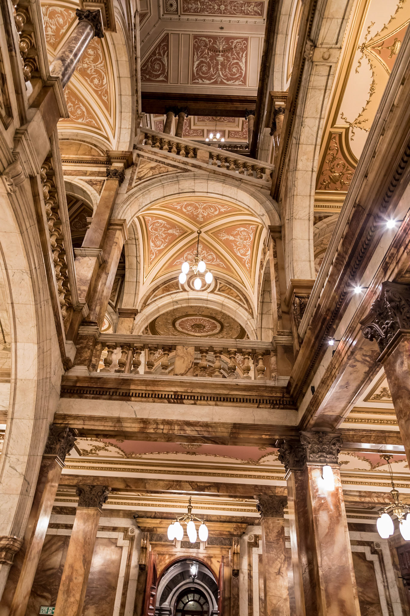 Grand ornate marbled entrance space in the city council building