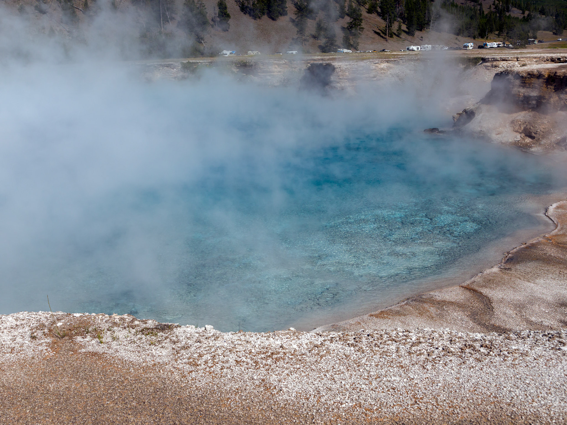 Excelsior Geyser Crater. Midway Geyser Basin, Yellowstone National Park, Wyoming.