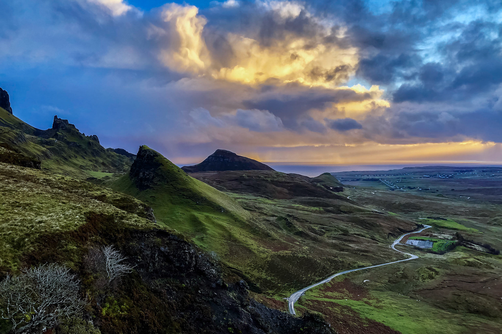 Disappointing sunrise over The Quiraing, far north of the Isle of Skye