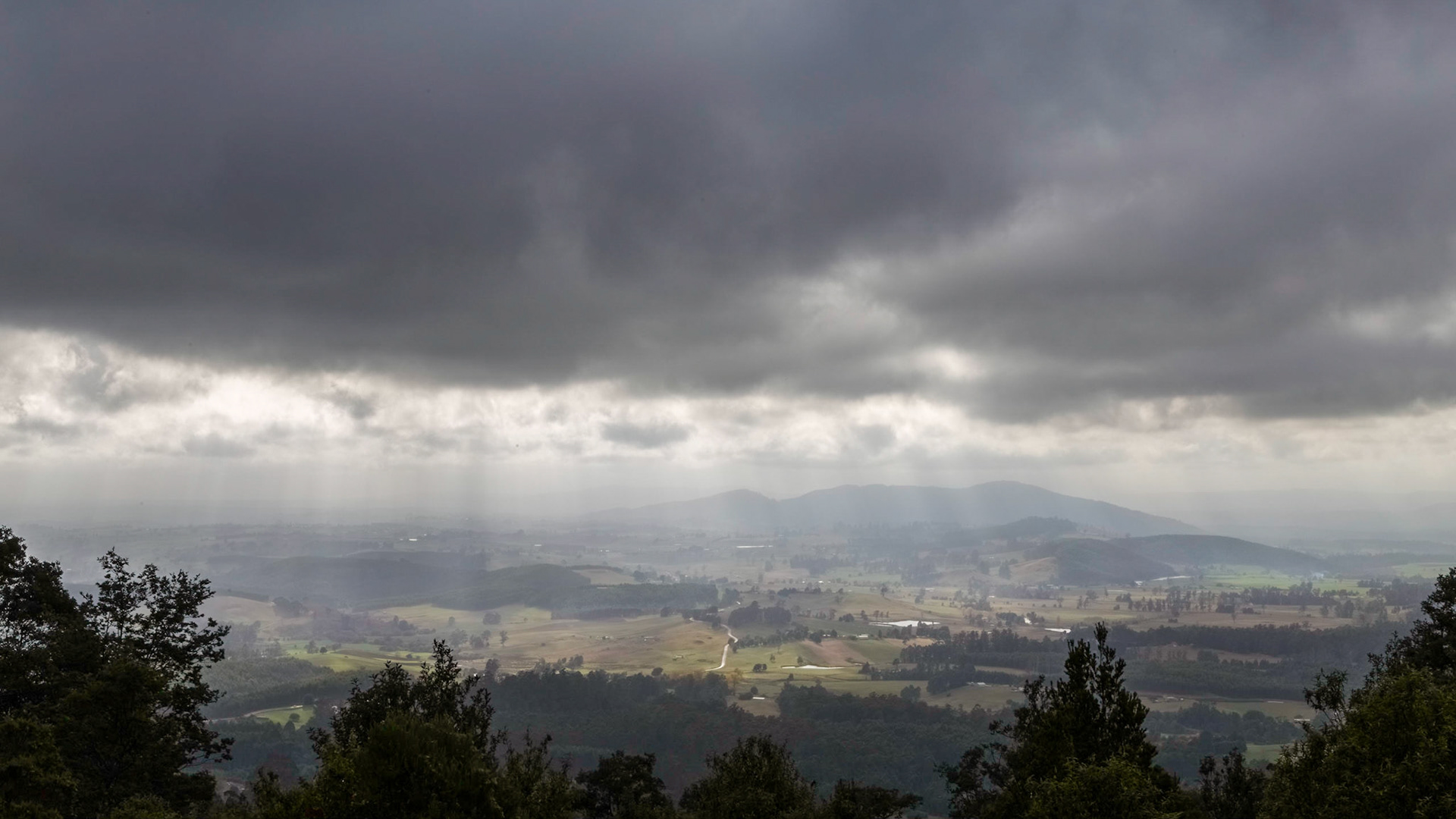 The Sideling Lookout, looking east from the Tasman Highway
