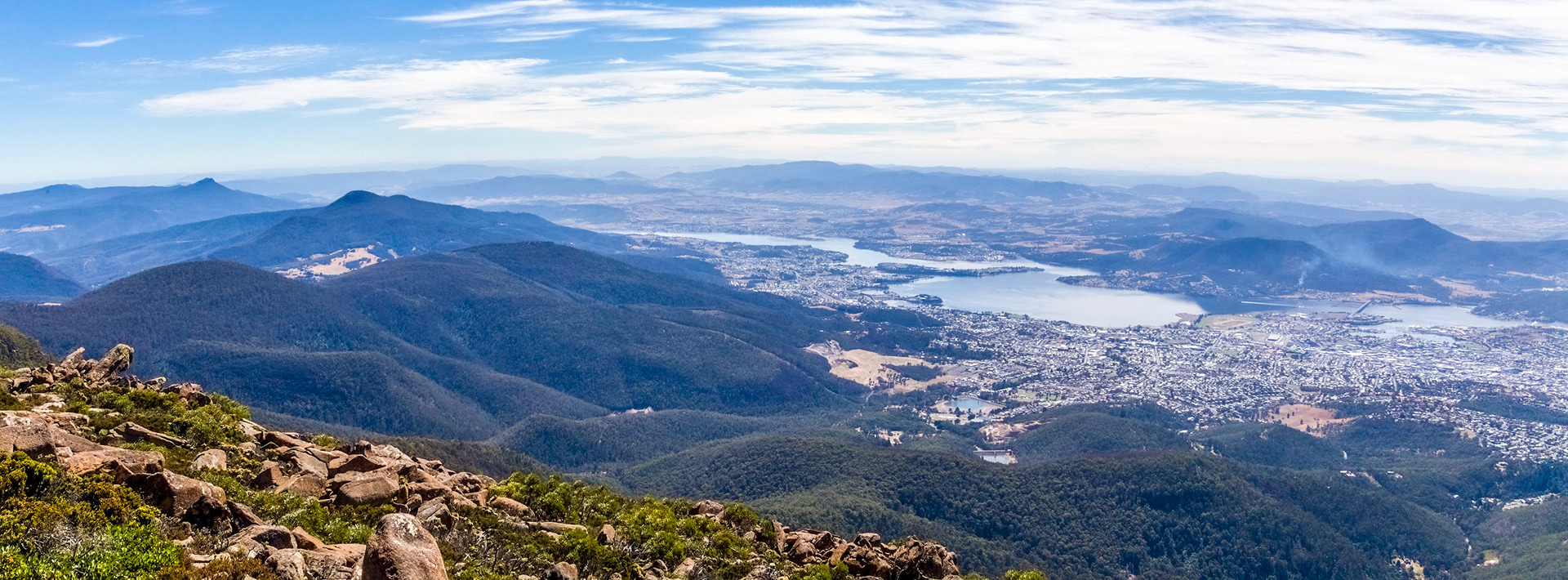 Kunanyi;  a view from the summit (Mt. Wellington)