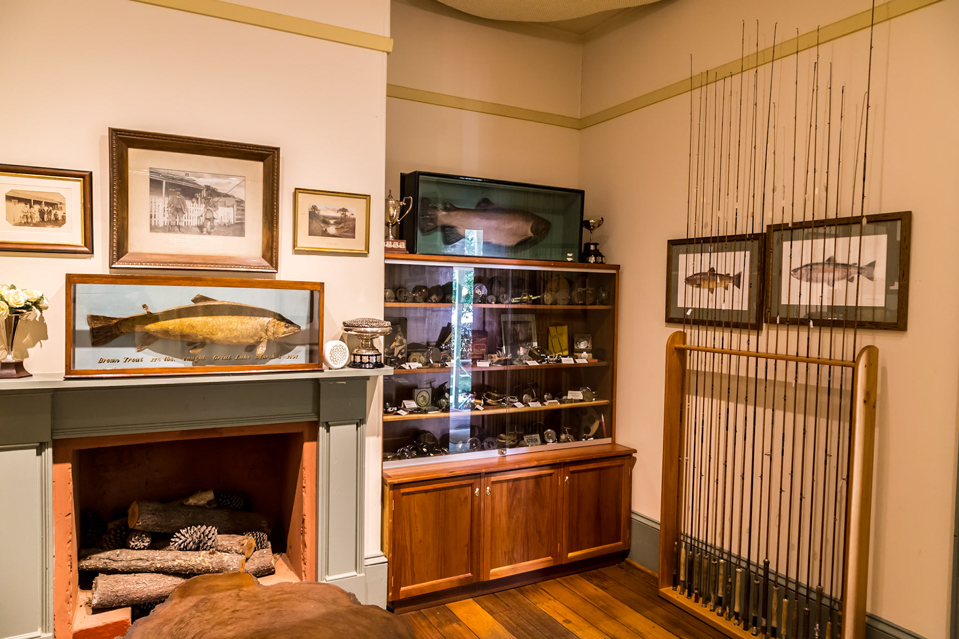 In the Fishing Museum. At SALMON PONDS Heritage hatchery and gardens.