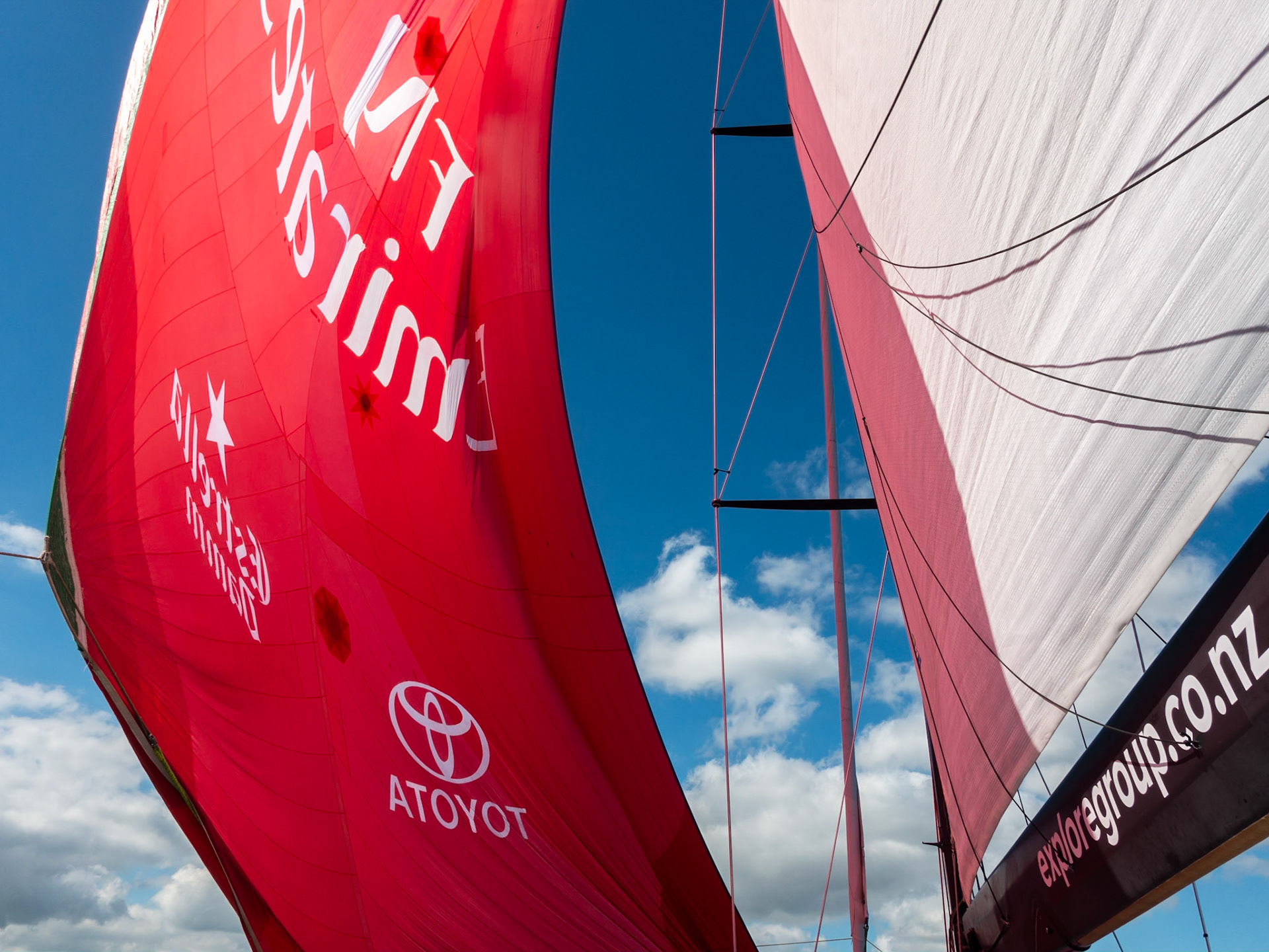 America's Cup yacht sailing on Auckland harbour