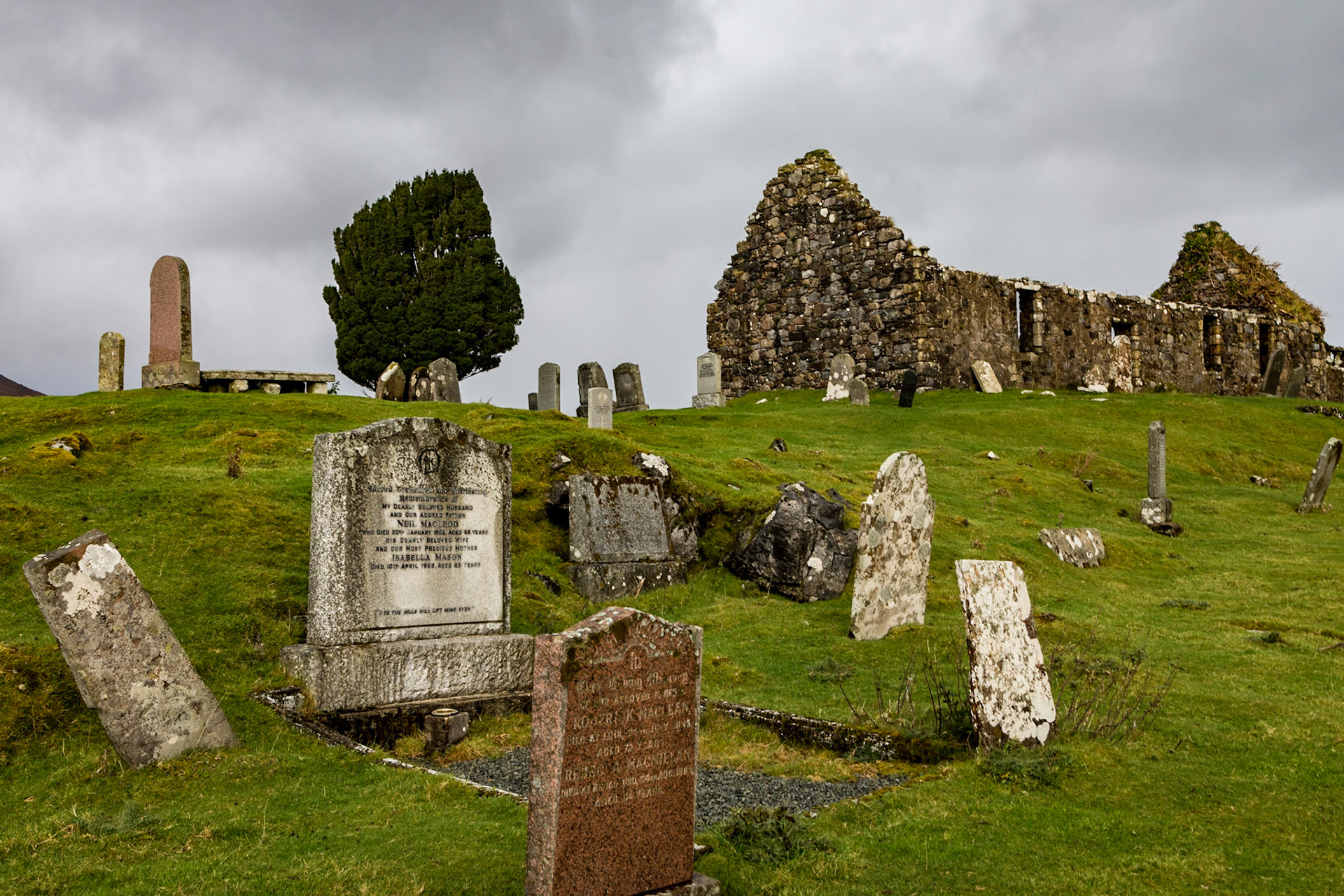Ruins of middle ages church and graveyard of Cille Chriosd , Isle of Skye