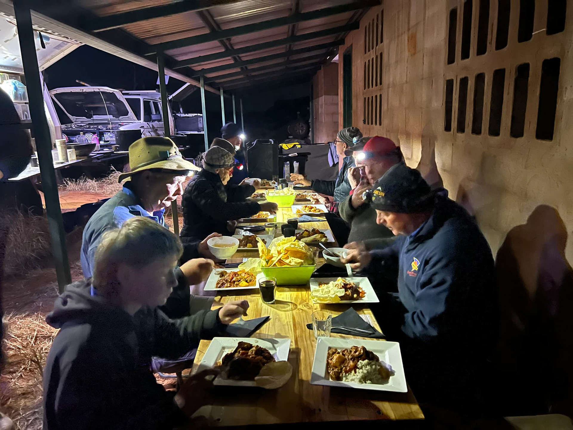 Dinner time (curry with papadams)