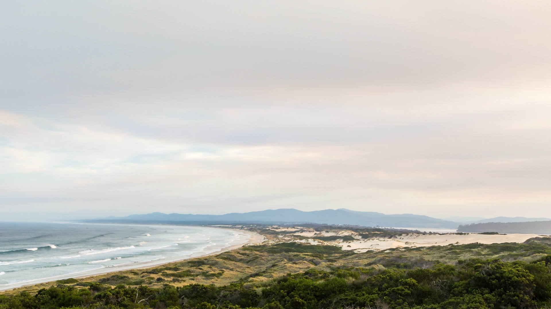 View to Maurouard Beach from St Helens Point, Akaroa