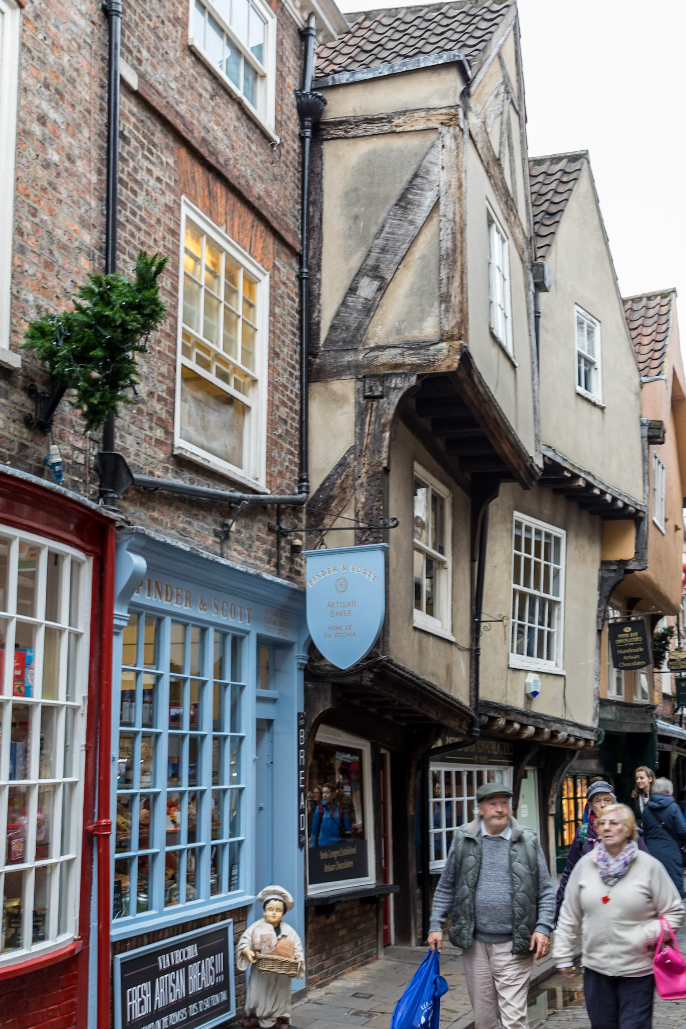Medieval buildings and shops along The Shambles