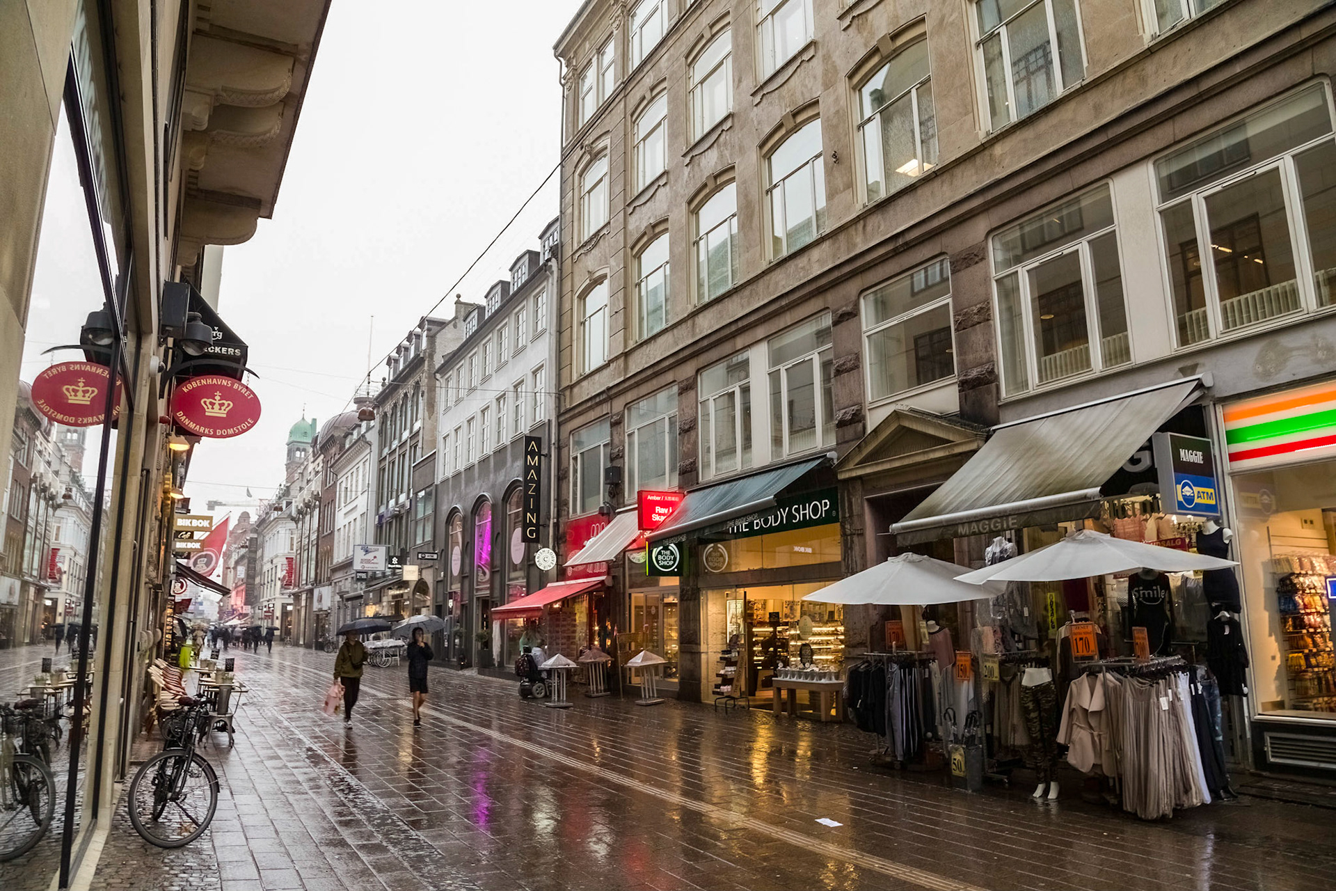 Rainy day along Strøget