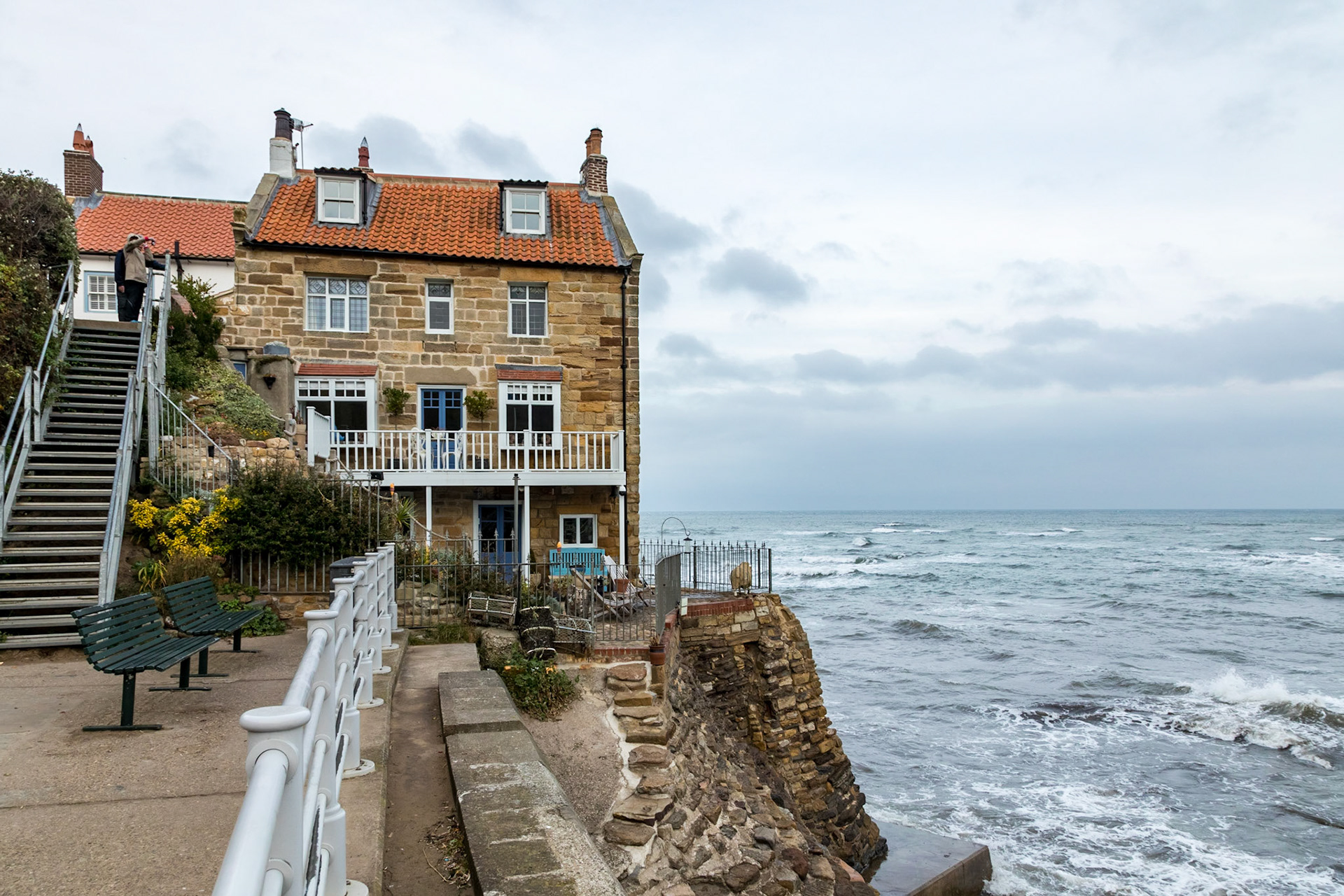 In Robin Hood's Bay, a small fishing village and a bay located in the North York Moors National Park.