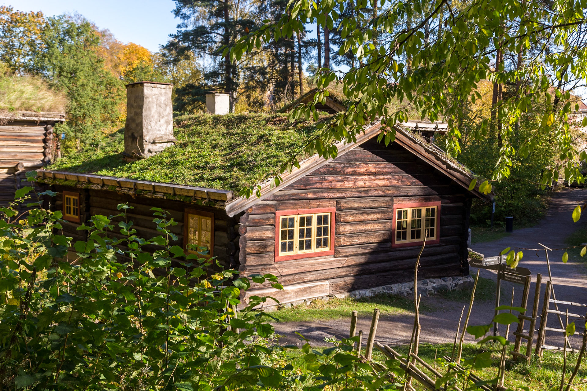 Buildings forming part of King Oscar II's Collection started in 1881 (reckoned to be the world's first open-air museum). In the Norsk Folkemuseum.