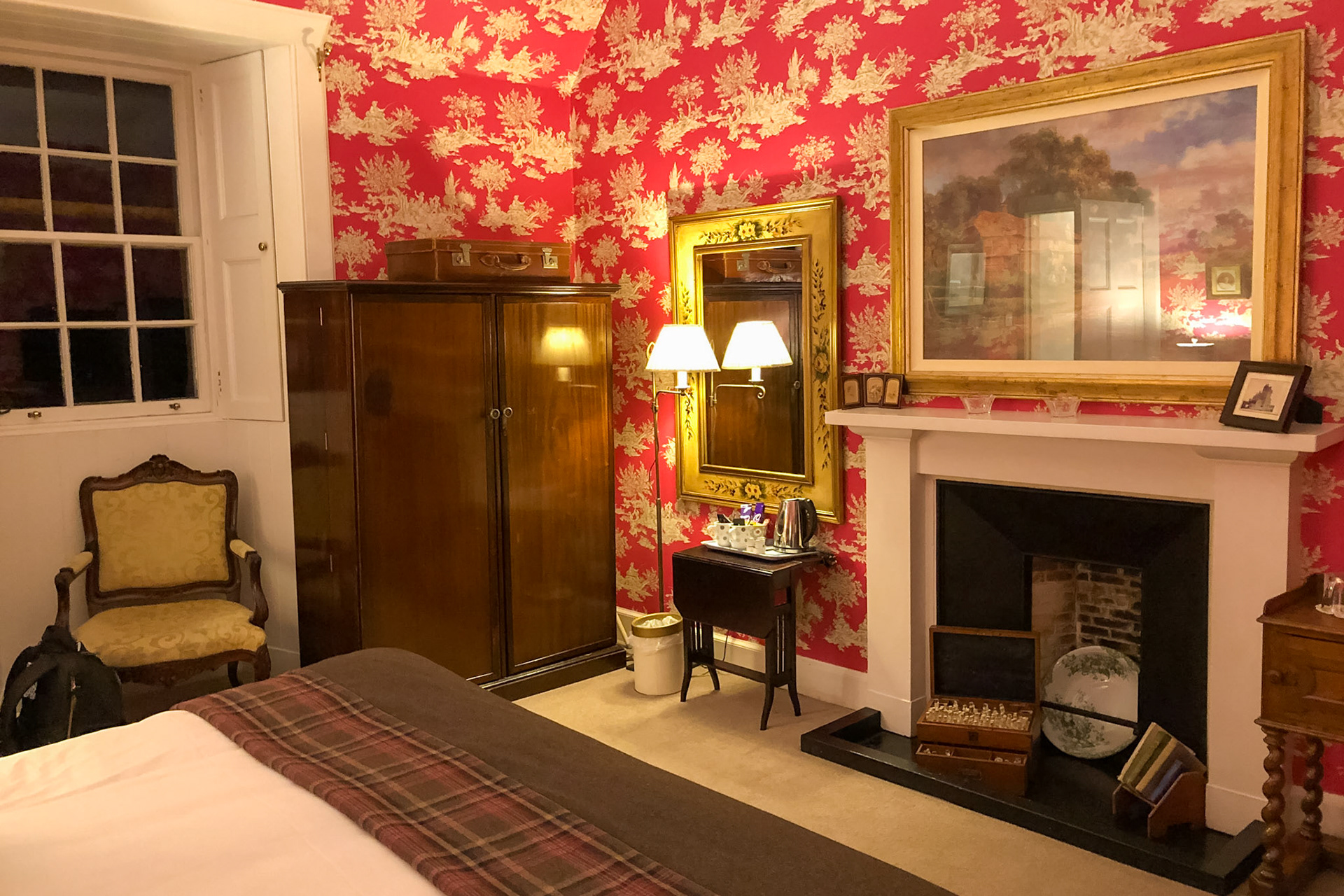 My bedroom in the Ackergill Tower Hotel. Built around 1475.