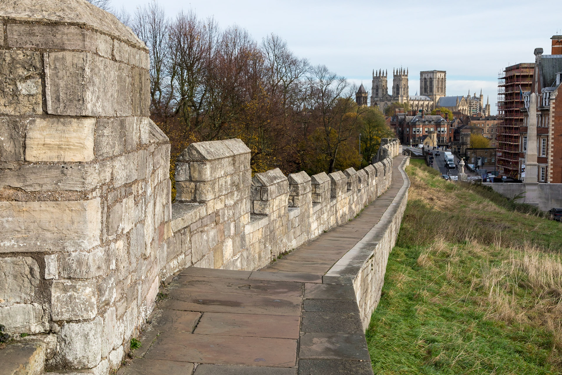 On the City Wall Trail; York Minster in background