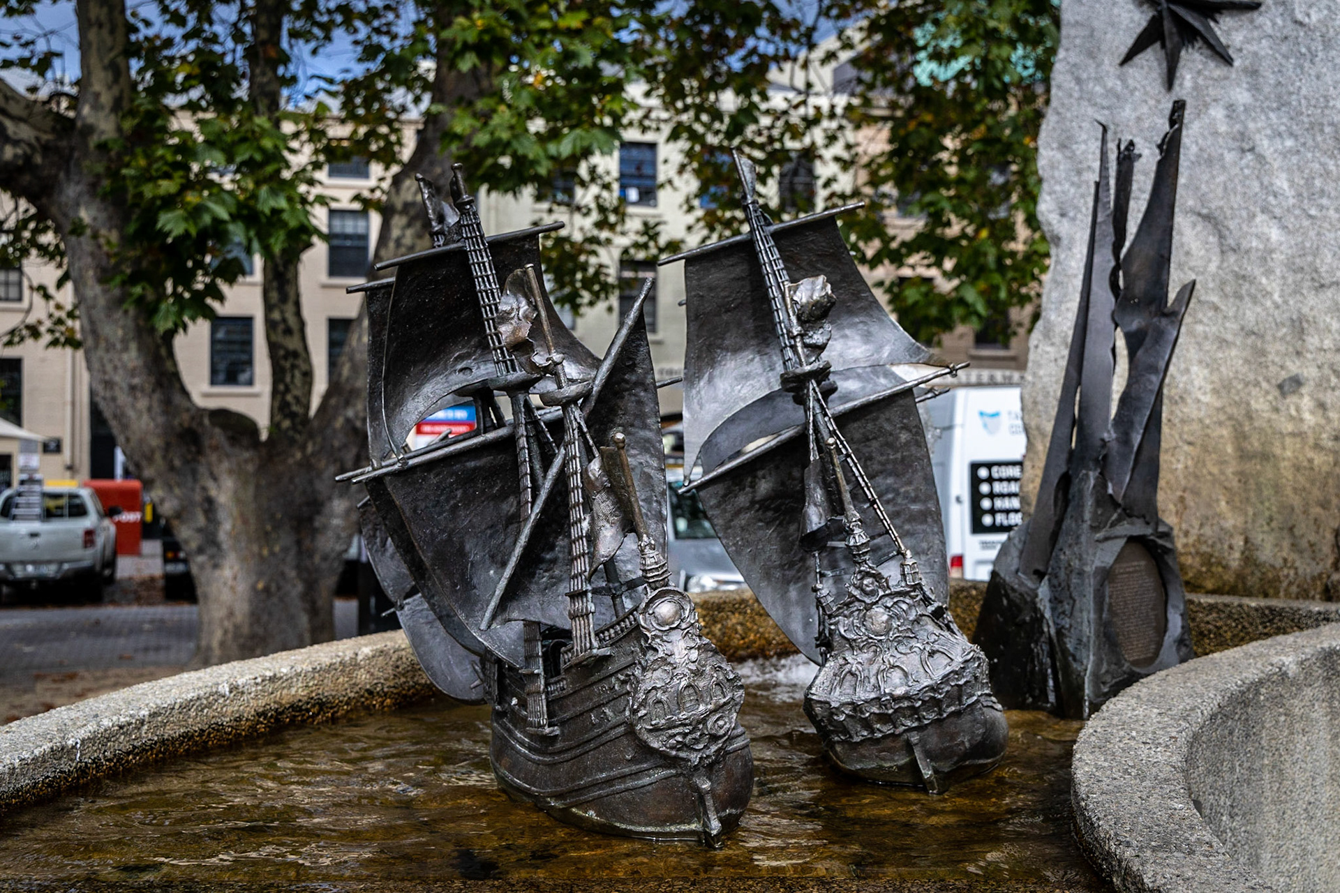 The Tasman Fountain (detail); Parliament House Gardens