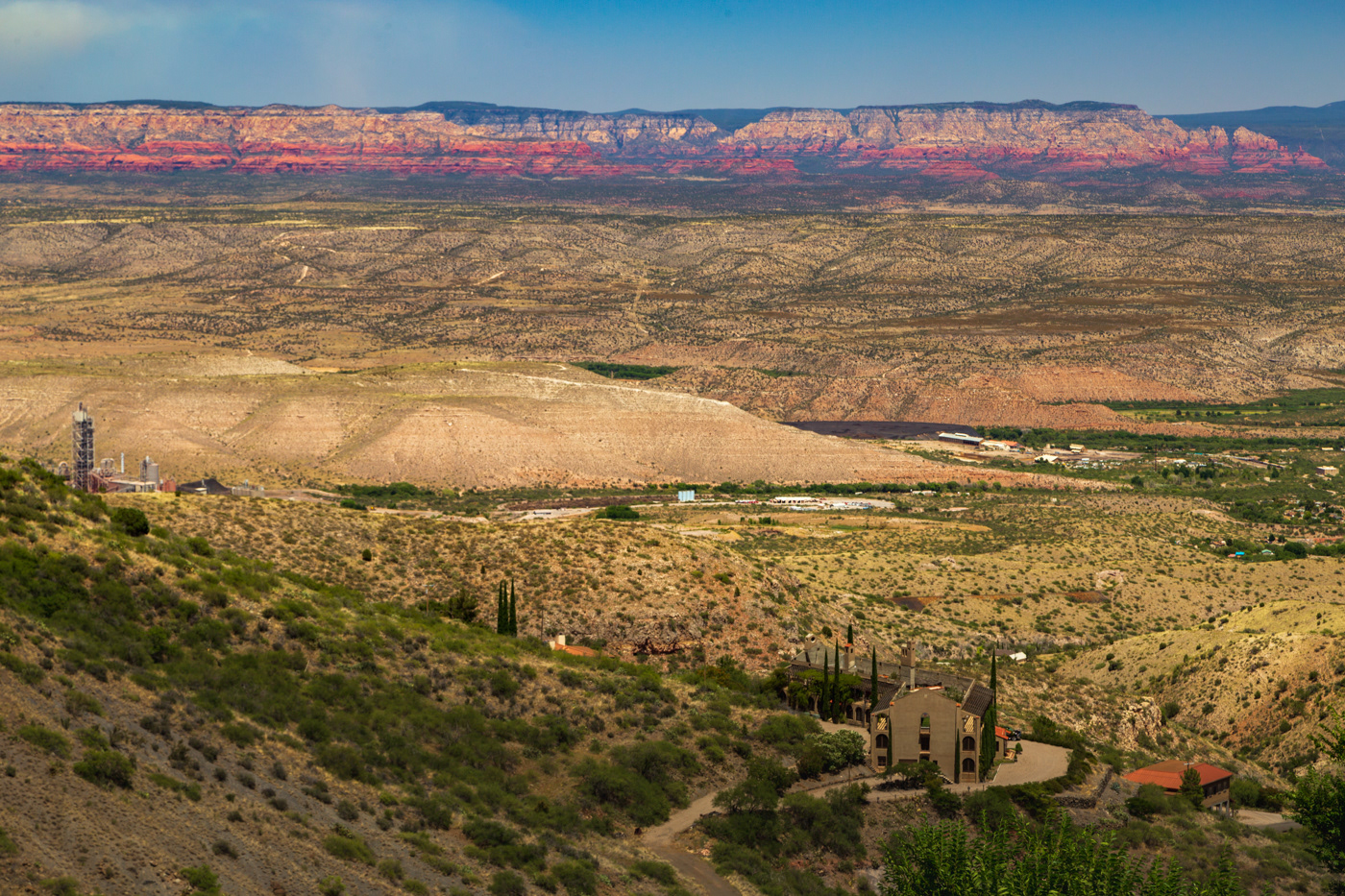 Overlooking old copper mining relics and town of Jerome