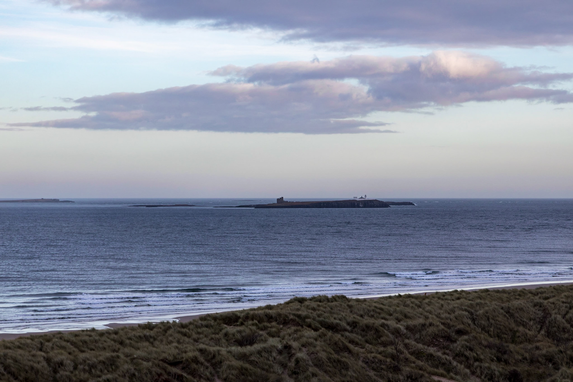 View to Farne Islands from Bamburgh Castle