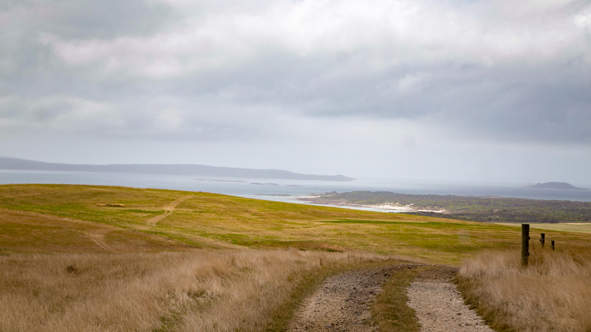 A view of Woolnorth Point with Hunter Island in the distance. Northern-most point of the island of Tasmania.