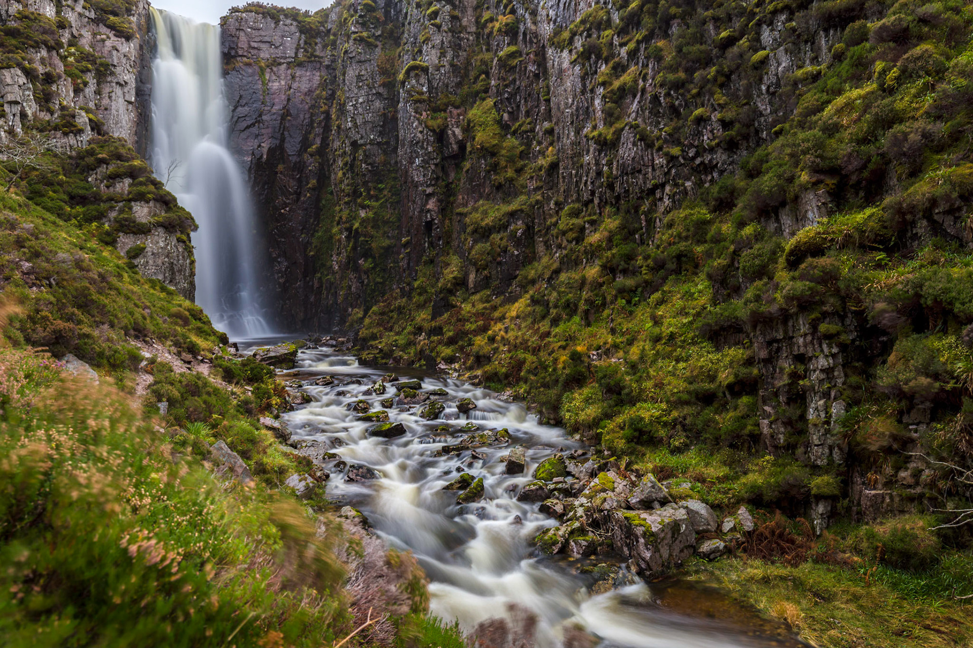 Waterfall from Loch na Gainmhich