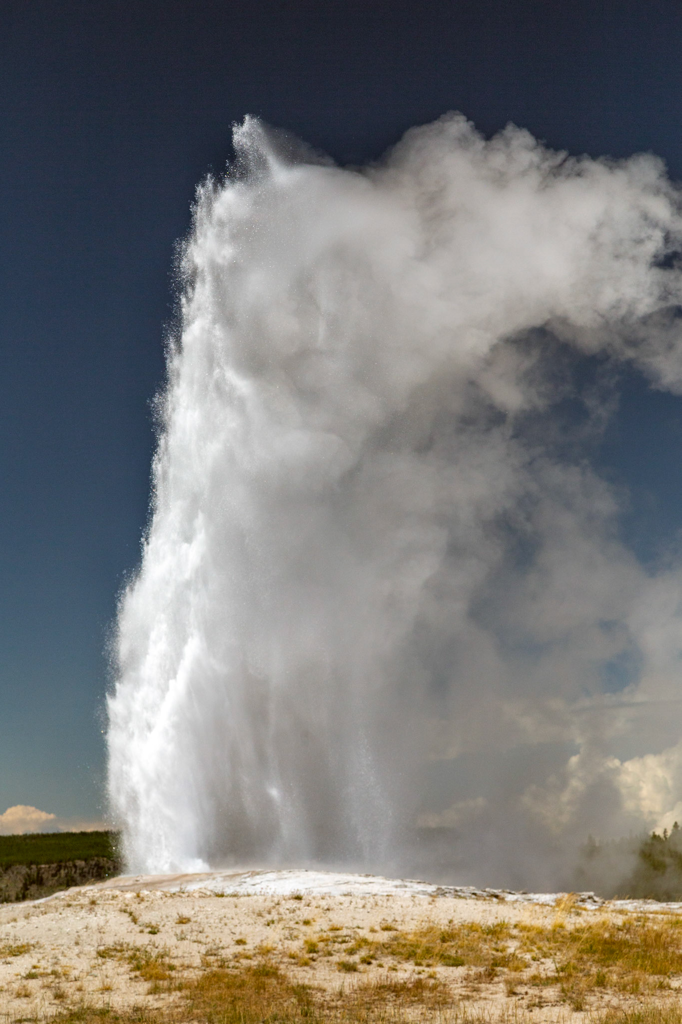 'Old Faithful' Geyser. Legendary geyser erupting on schedule. Yellowstone National Park, Wyoming.