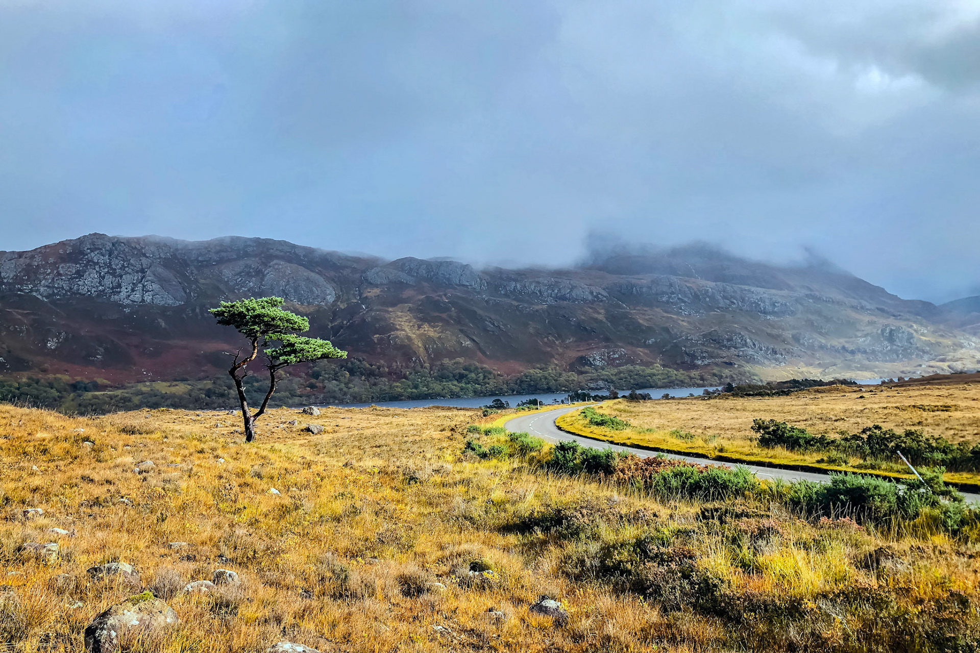Where the A832 crosses the River Gruide, to Loch Maree.