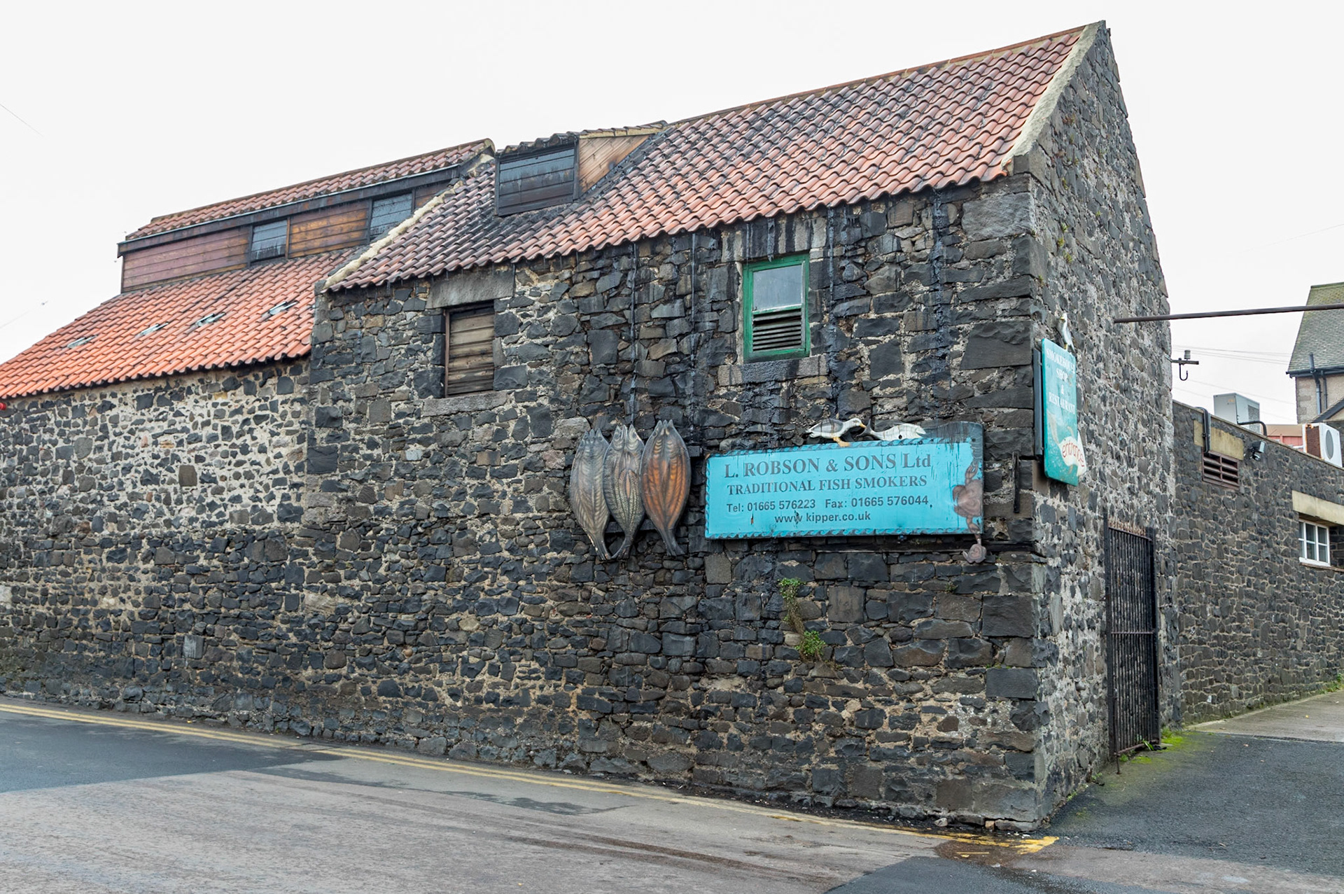 A fish smoker in the town renowned for its kippers. Four generations have operated this traditional fish smoker. Their kippers often grace the Queen's breakfast table.