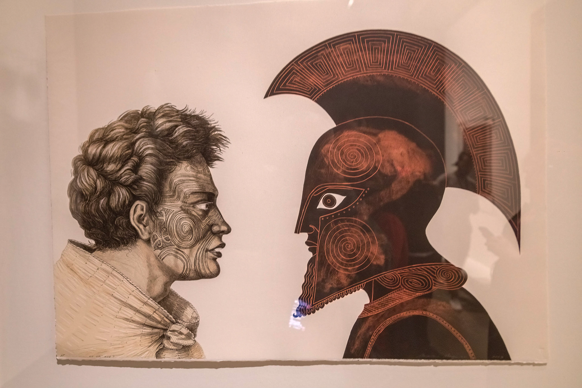 Ko Wai Koe (Who are you?) from the series 'The Odyssey of Captain Cook' (Marian Maguire)