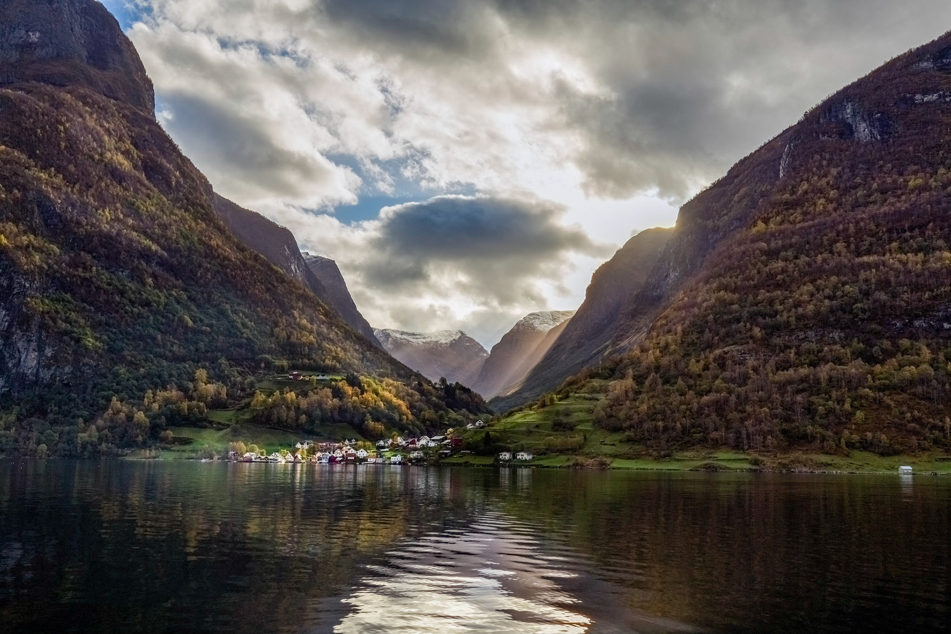 On the 'Vision of the Fjords' boat from Flåm to Gudvangen, late afternoon.