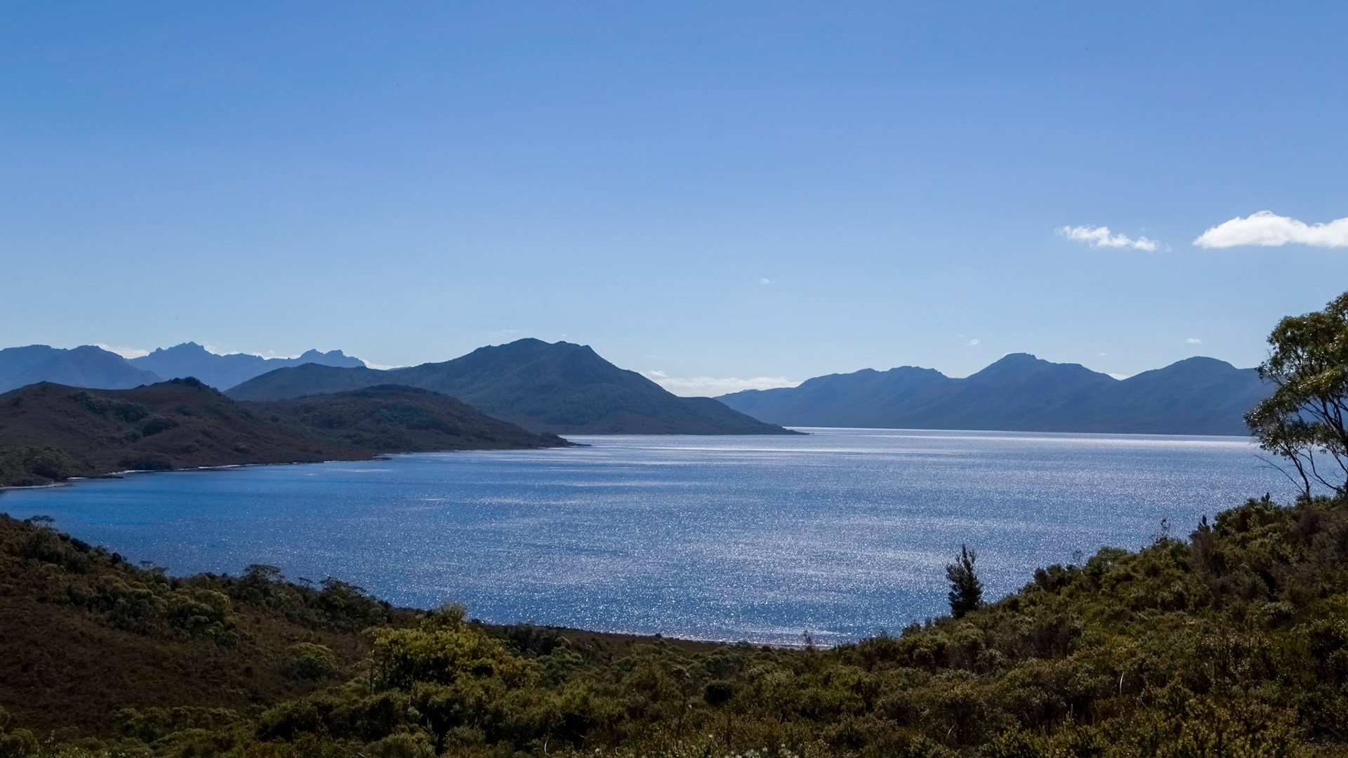 Across Lake Peddar to the ranges in the Southwest National Park