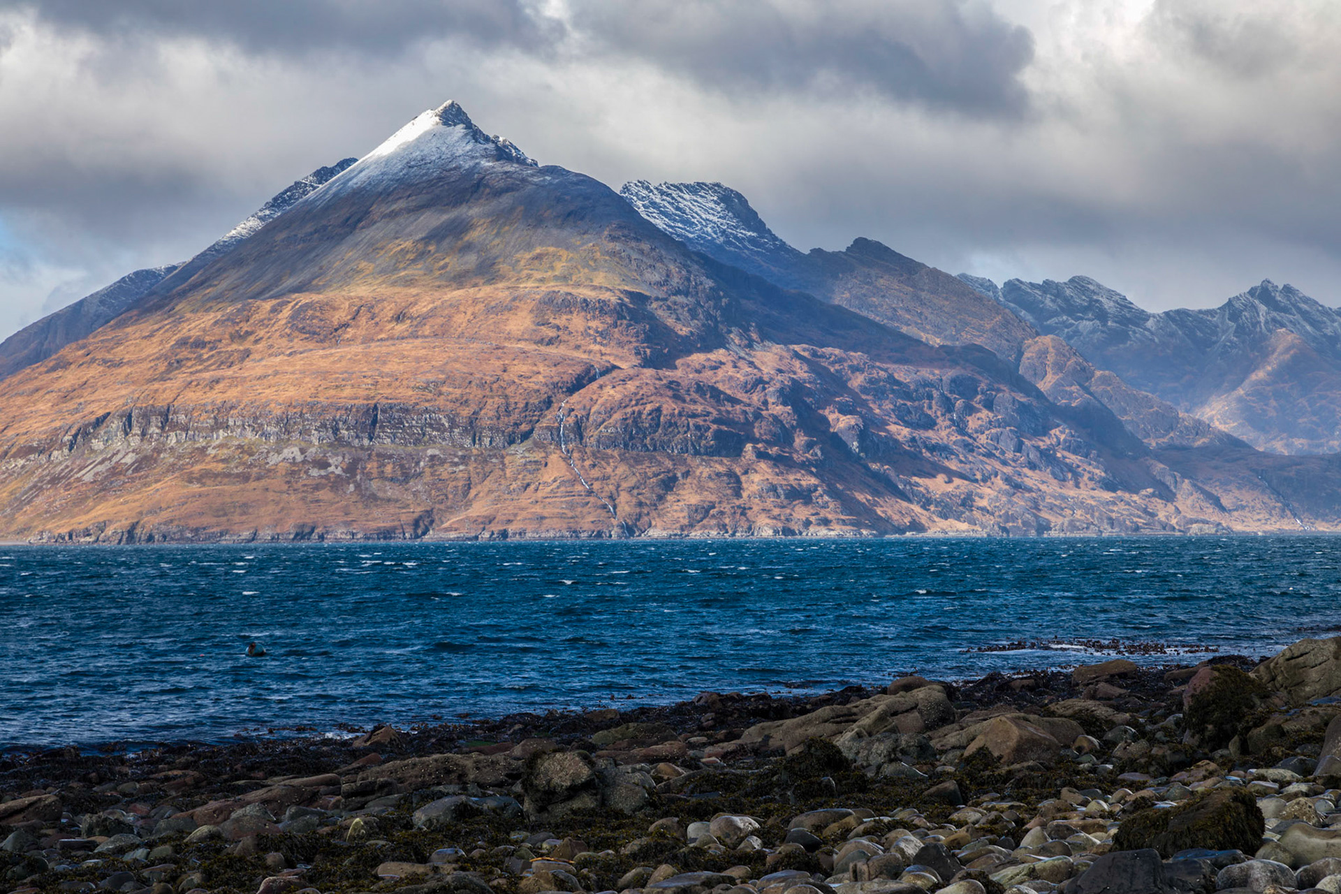 Sgurr Alasdair in the Black Cuillin across Loch Scavaig from Elgol, Elgol, Isle of Skye