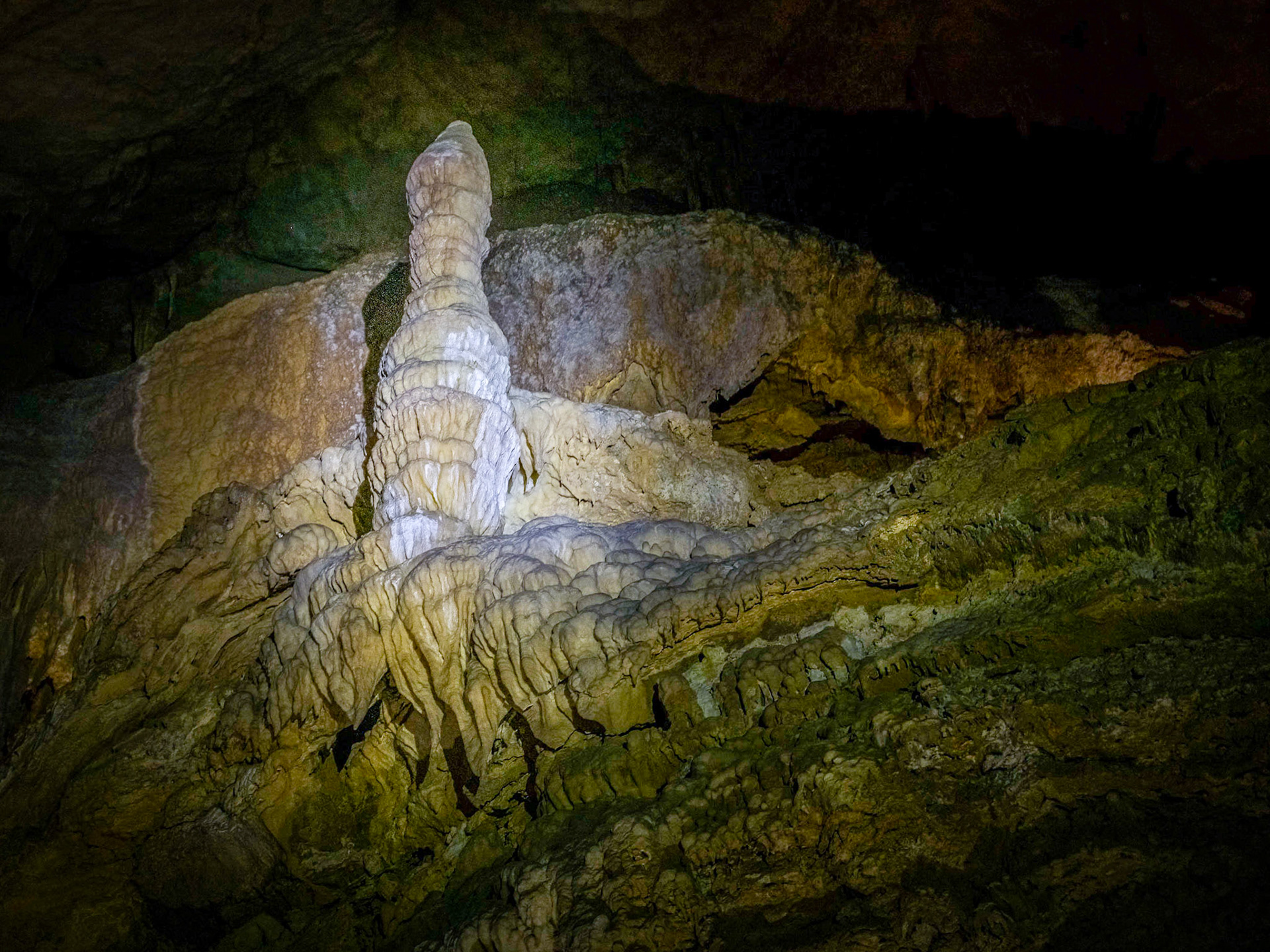 In the Newdegate Cave, one of the largest dolomite caves in the southern hemisphere.
