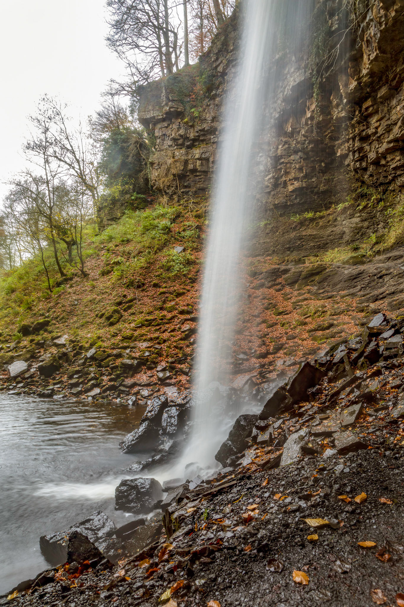 Hardraw Force. England's highest single drop waterfall. On Hawdraw Beck (stream).