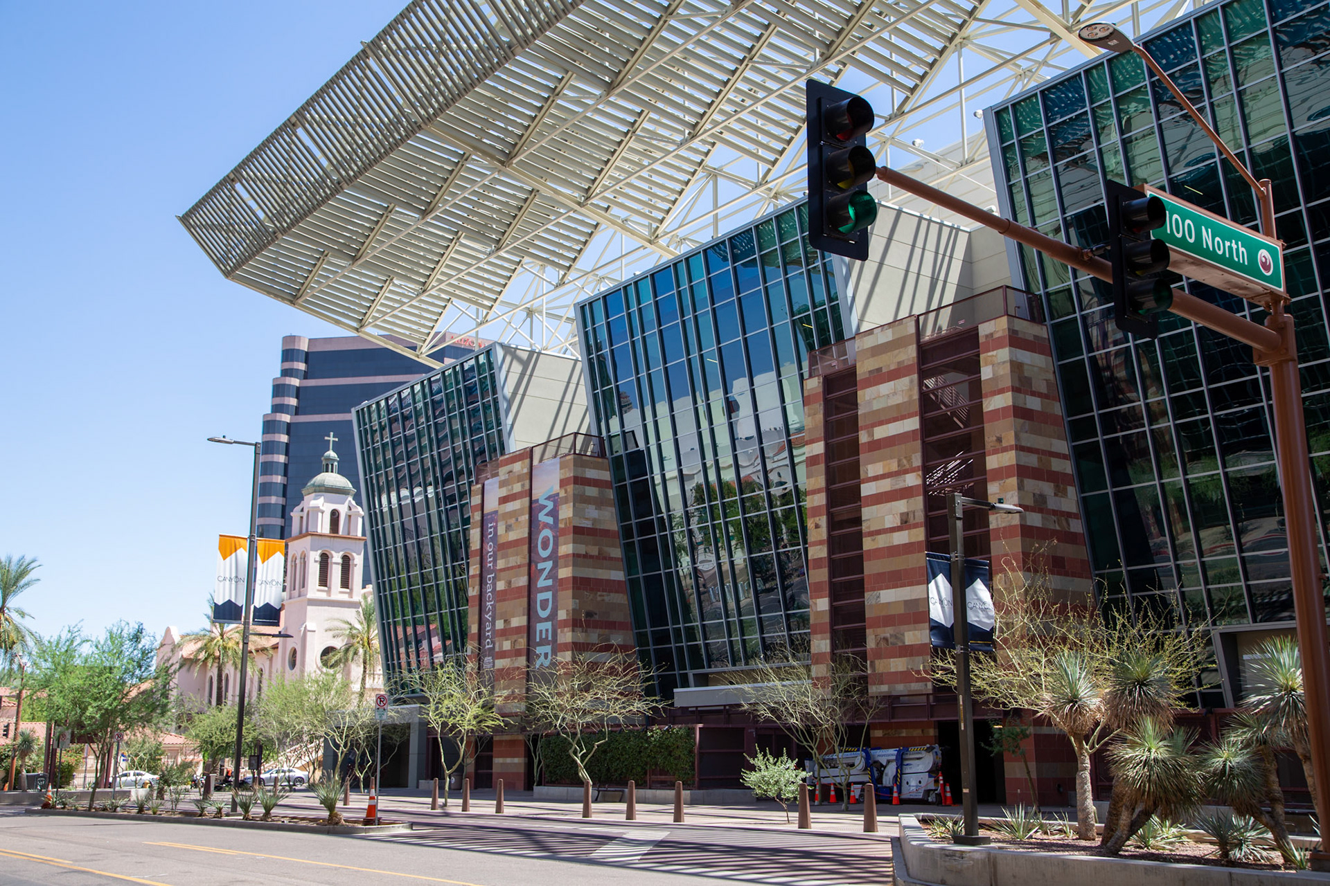 St. Mary's Basilica is in the background
