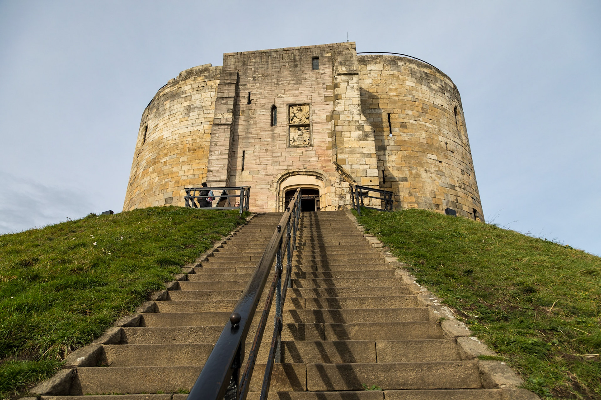 Steps up to Clifford's Tower.