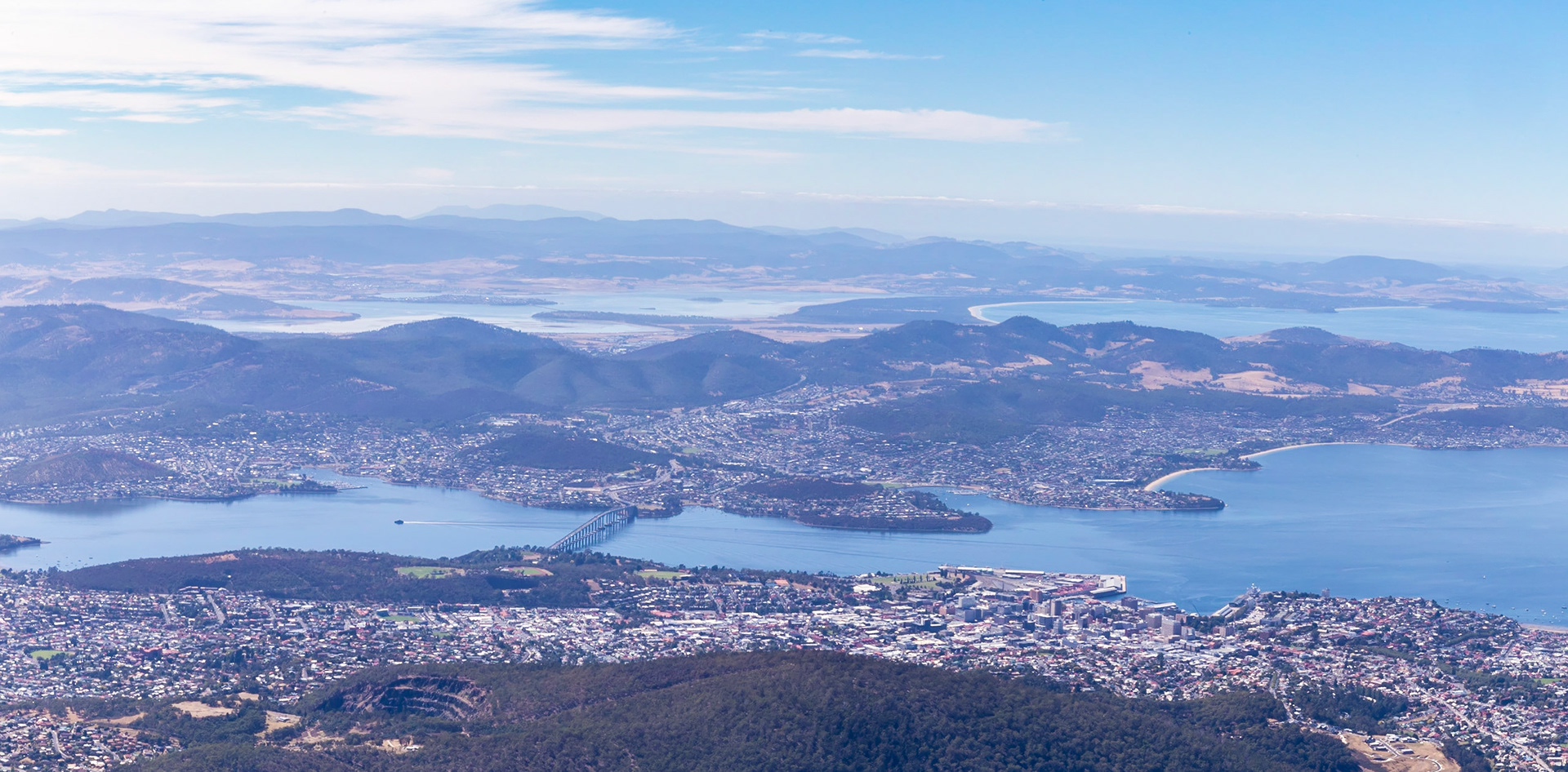 Kunanyi;  a view from the summit (Mt. Wellington)