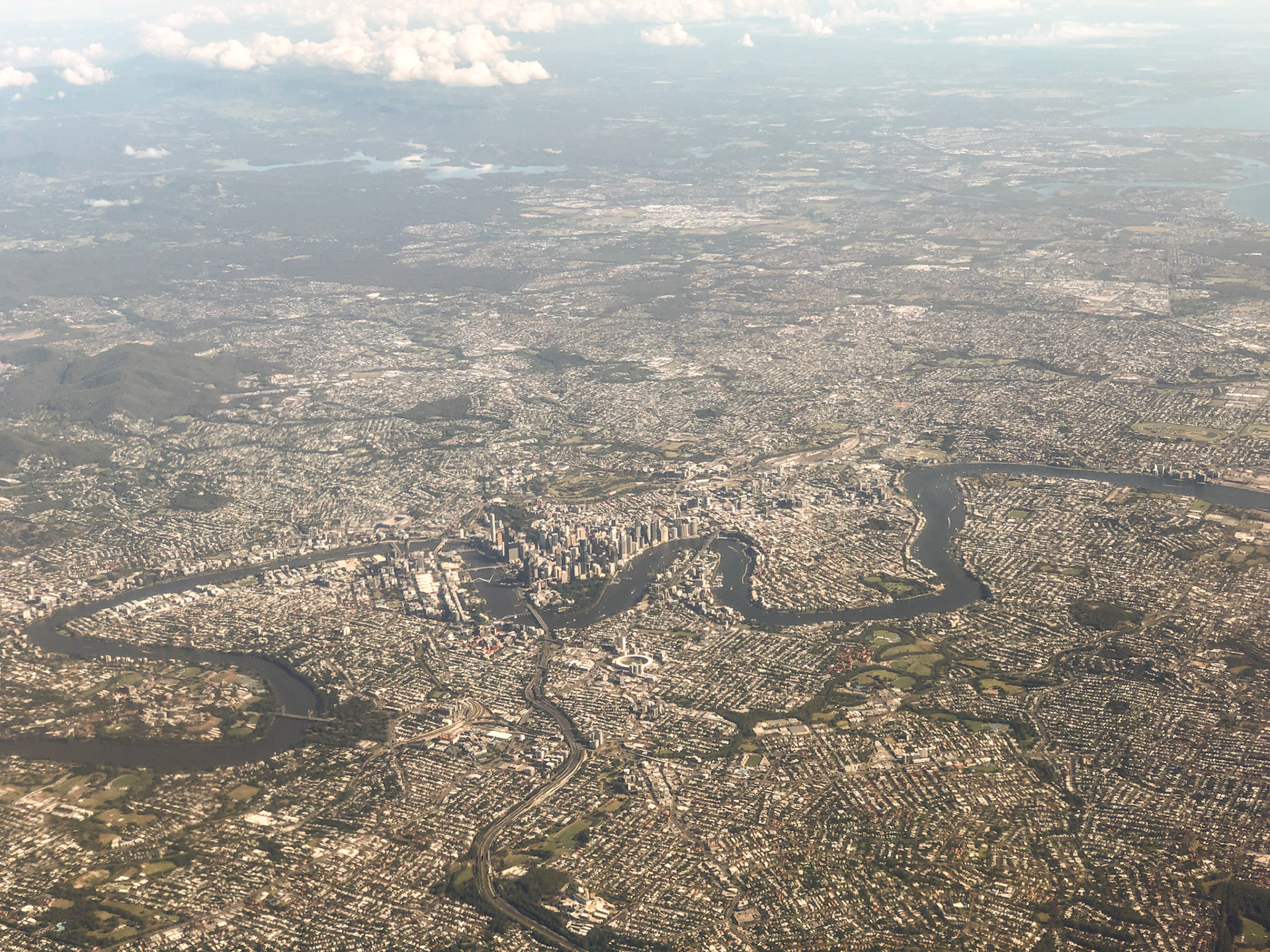 Approaching BNE on flight frrom ADL