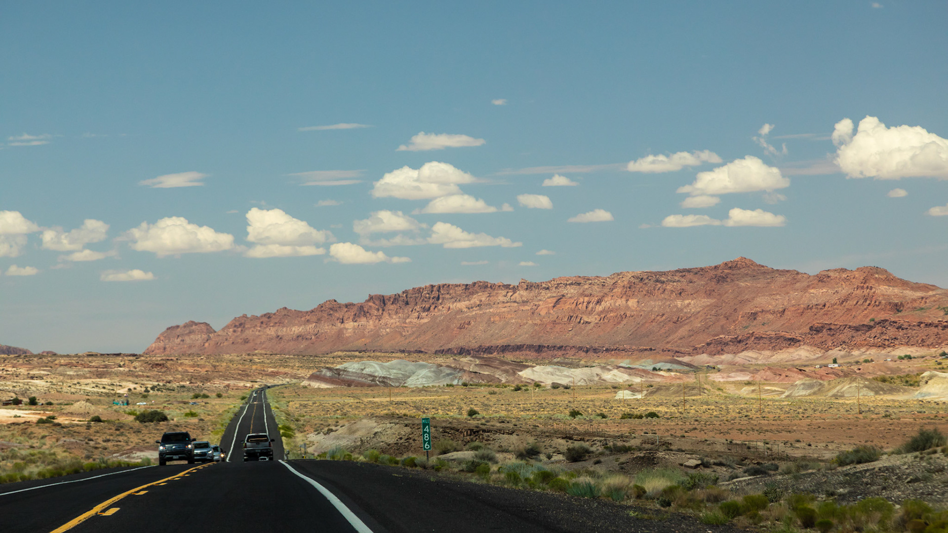 North, along Highway US-89 from Tuba City
