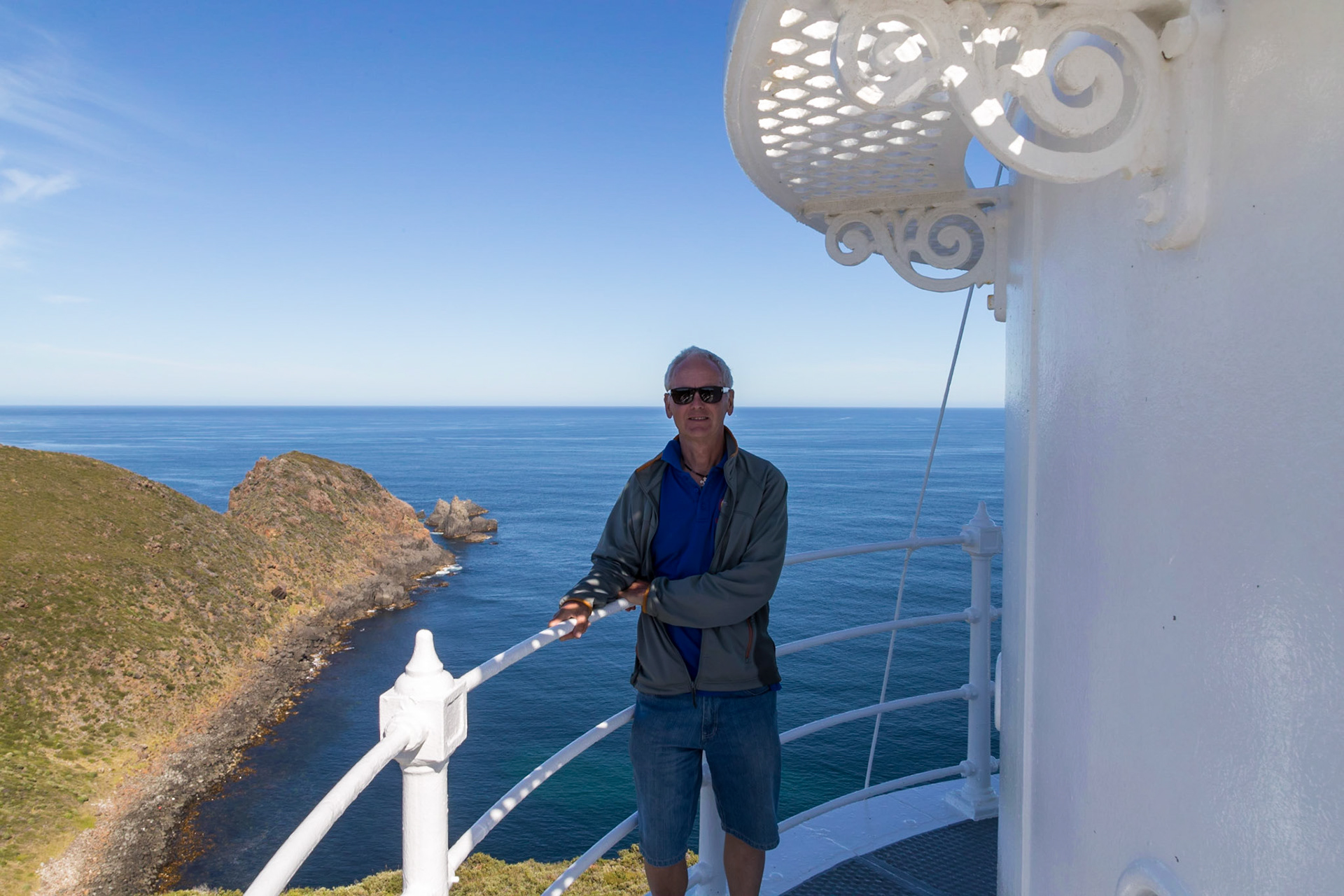 On the outer walk of the Cape Bruny Lighthouse