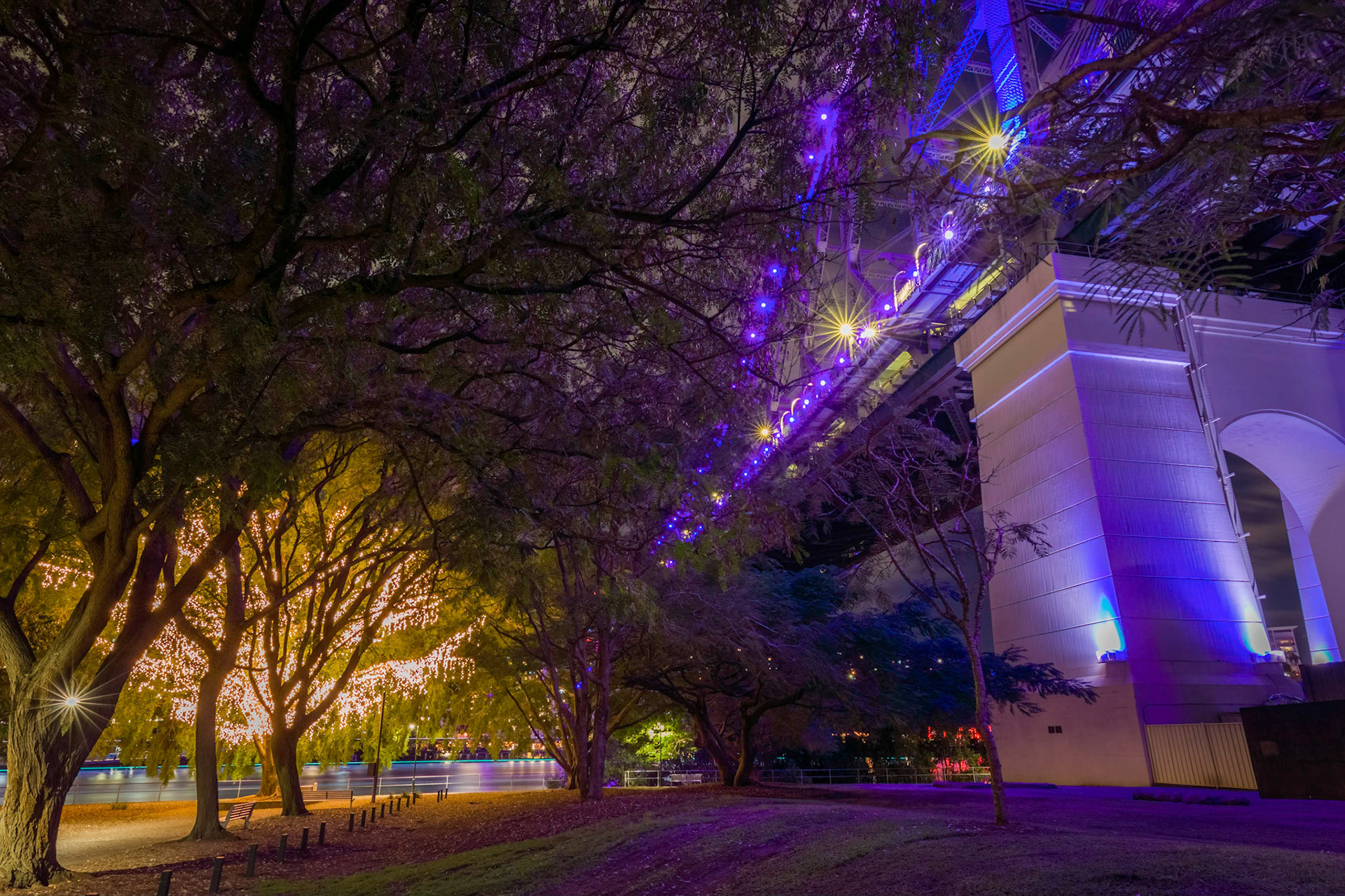 In Captain Burke Park, on the south western edge of the bridge.