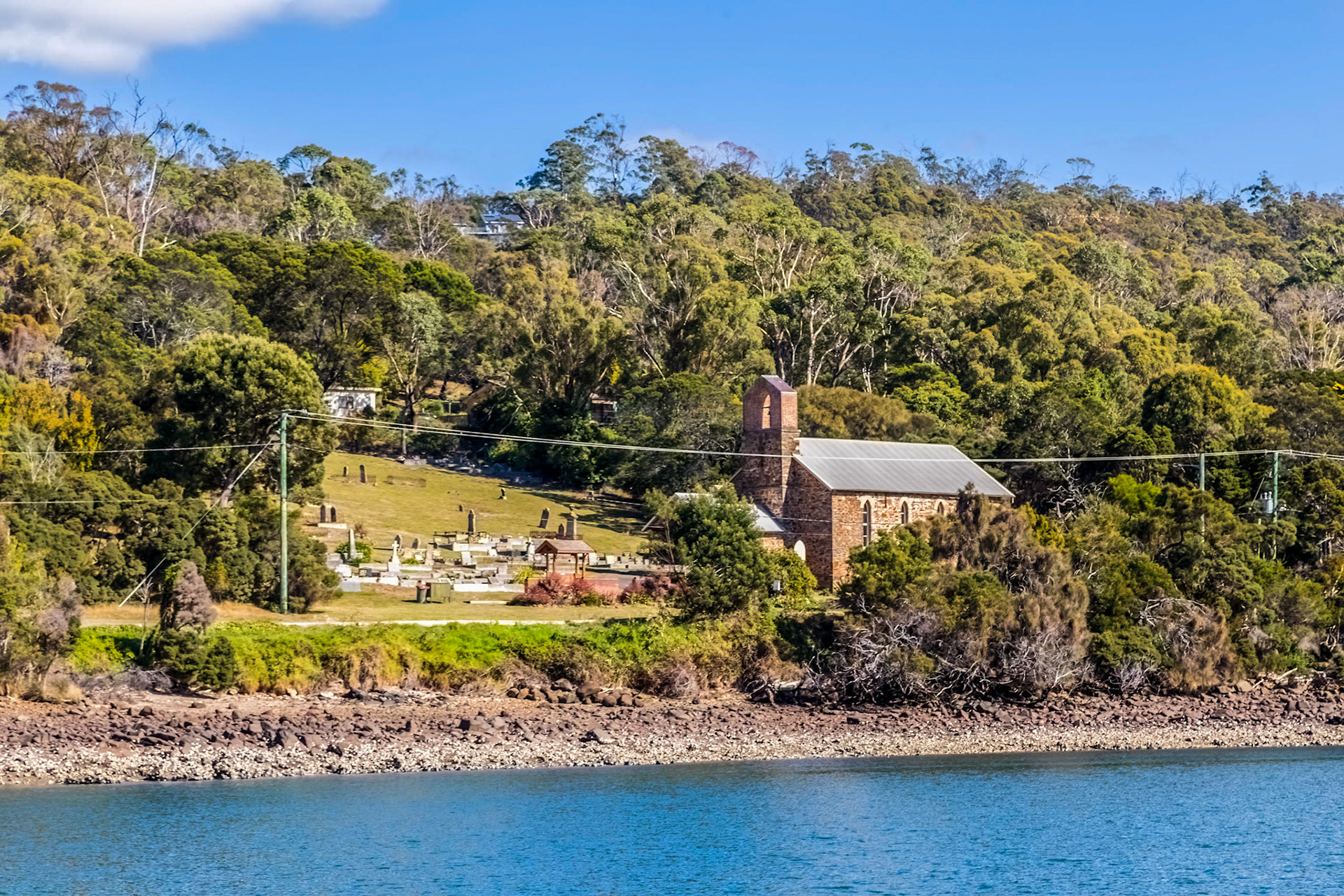 Auld Kirk West Tamar Presbyterian Churcch. 'Tamar Odyssey' river cruise