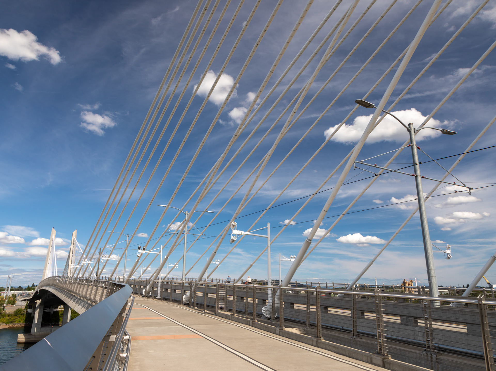 On the Tilikum Bridge over the Williamette River
