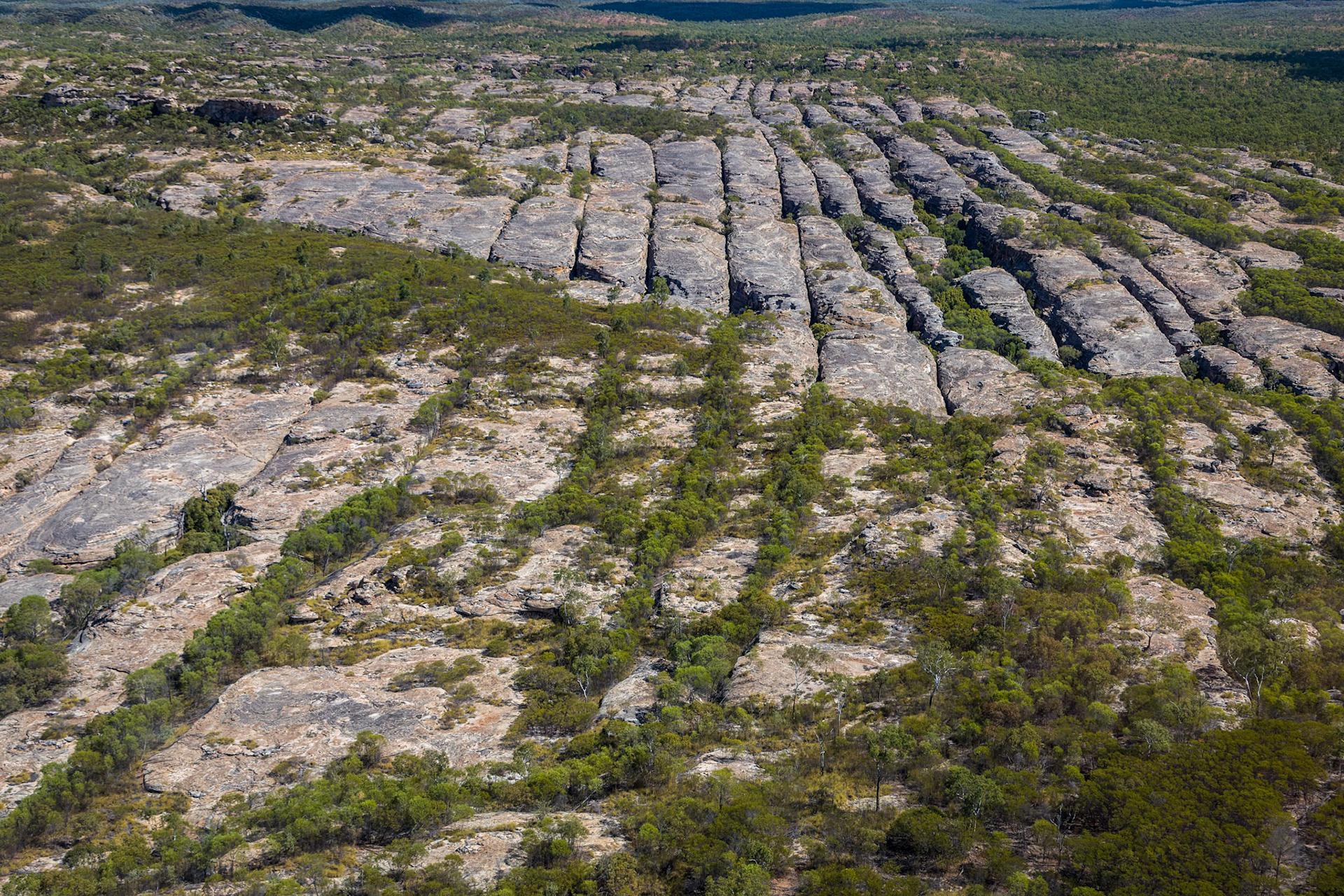 Parallel fractures in the sandstone