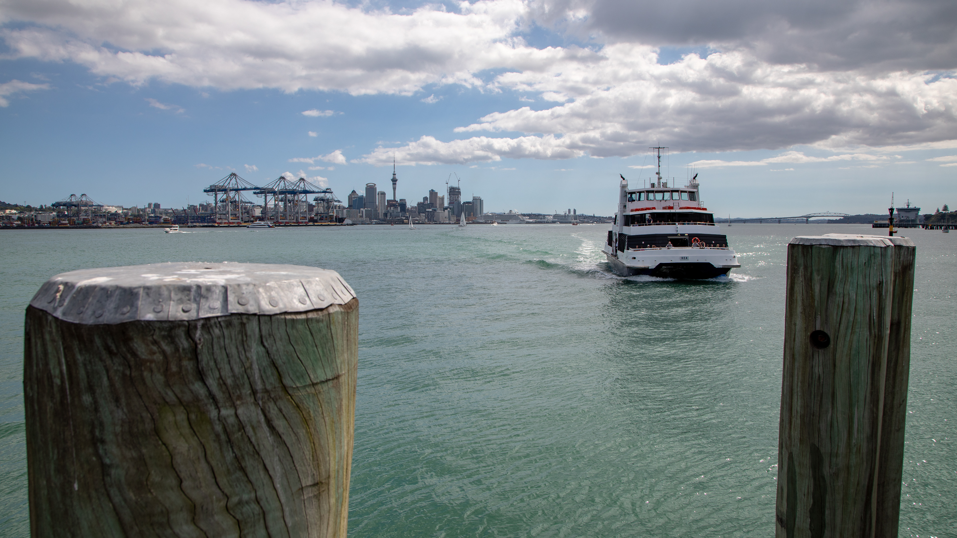 City Ferry Boat coming in to Deveonport Wharf