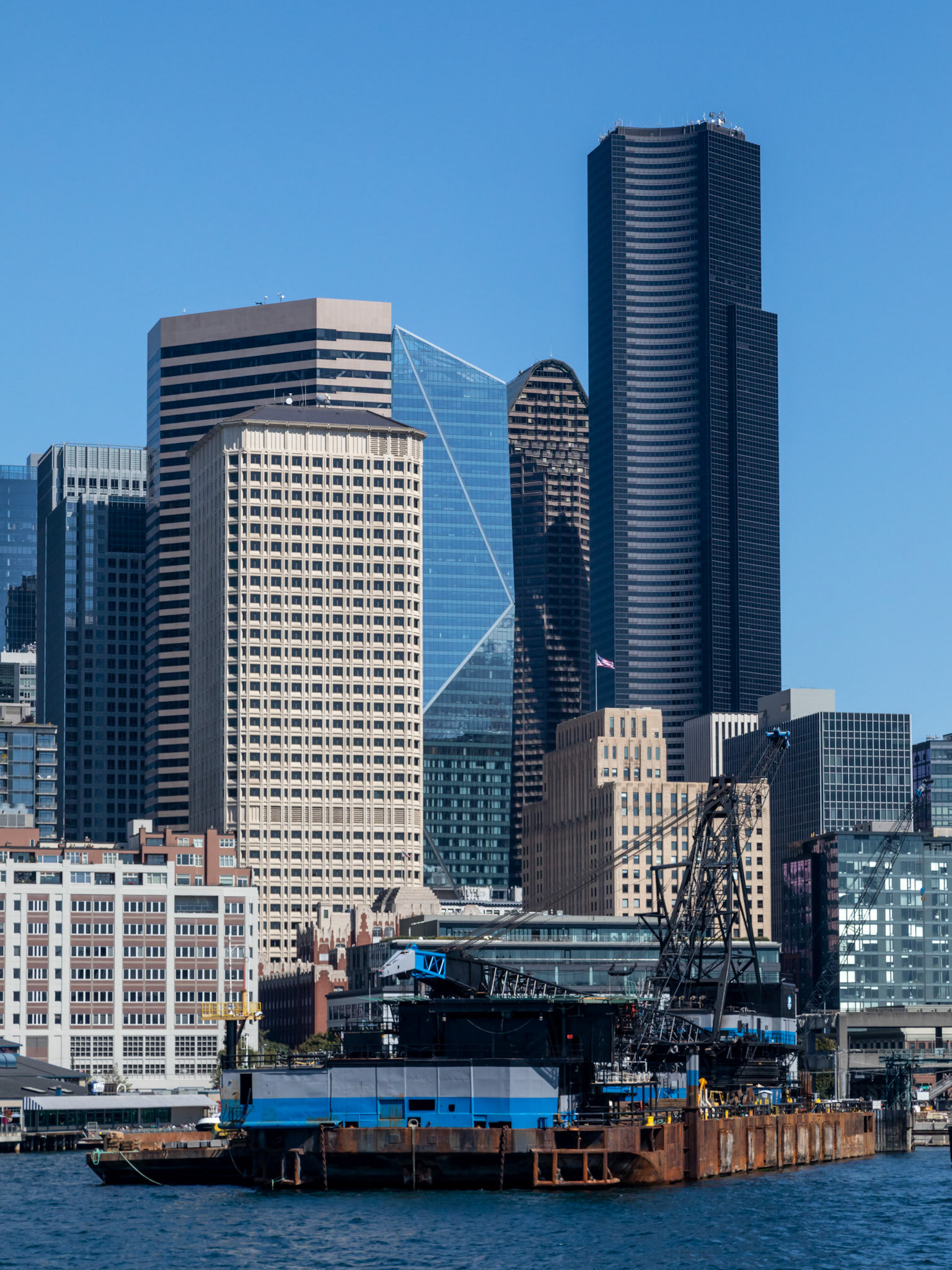 Seattle's tallest building, the Columbia Center, standing above other CBD skyscrapers