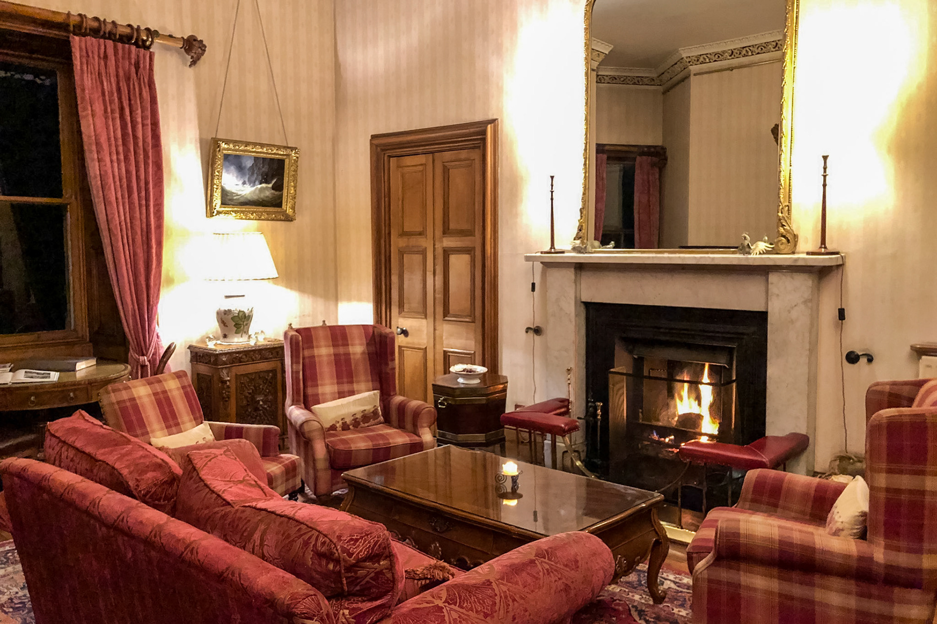 A lounge room, Ackergill Tower Hotel.