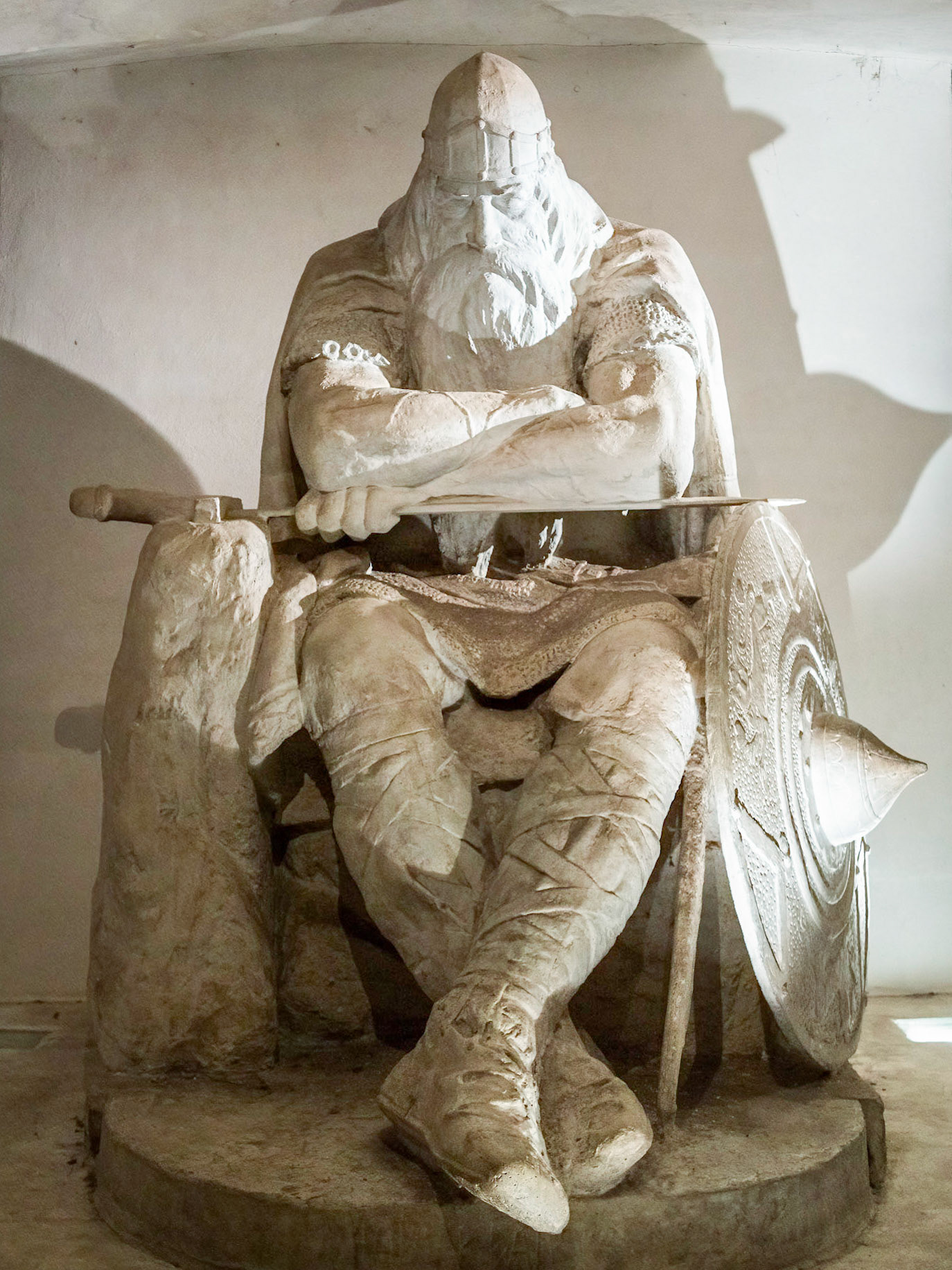 Holger the Dane, the Viking warriour who sits asleep in the casemates of Kronborg Castle.. Sleeping until the day when Denmark is in real trouble when he will wake up and defend the country.